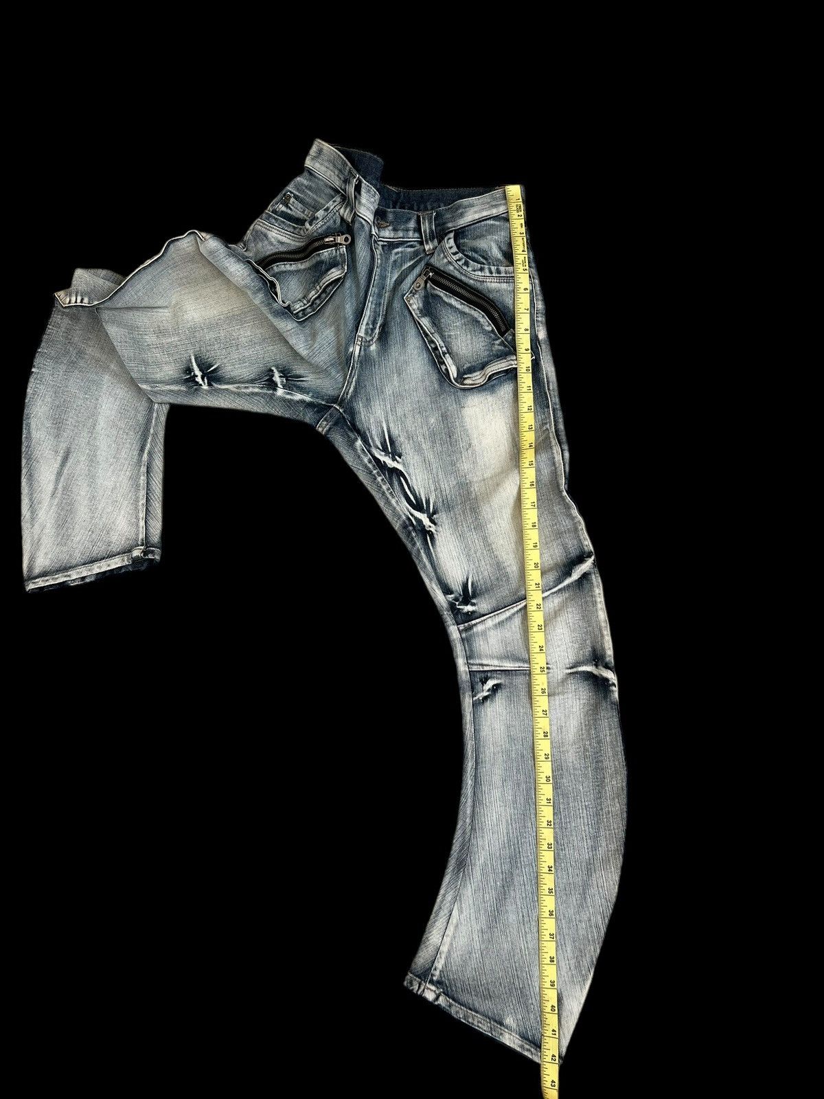 Vintage Vintage PPFM Acid Washed Curved Leg Denim Jeans Size US 31 - 6 Thumbnail