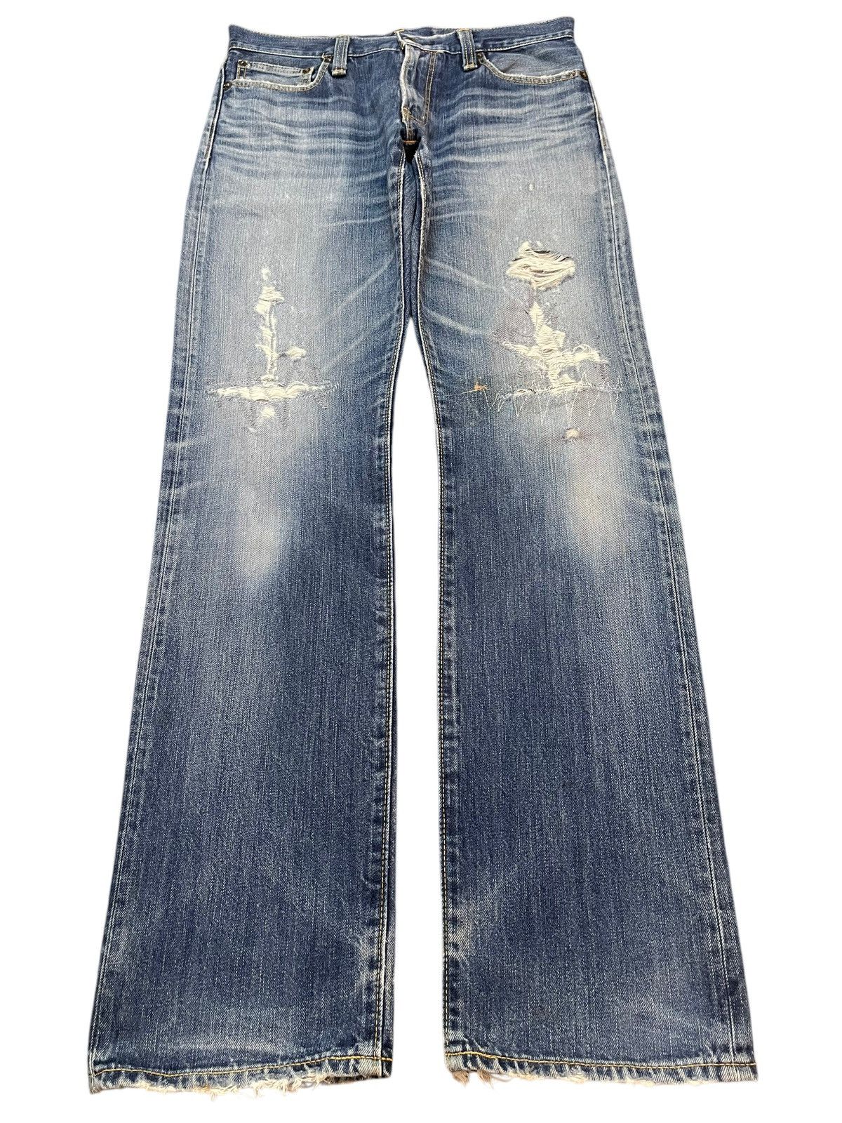 14th Addiction Vintage Japanese Brand Faded Wash Distressed Style Jeans Size US 31 - 1 Thumbnail