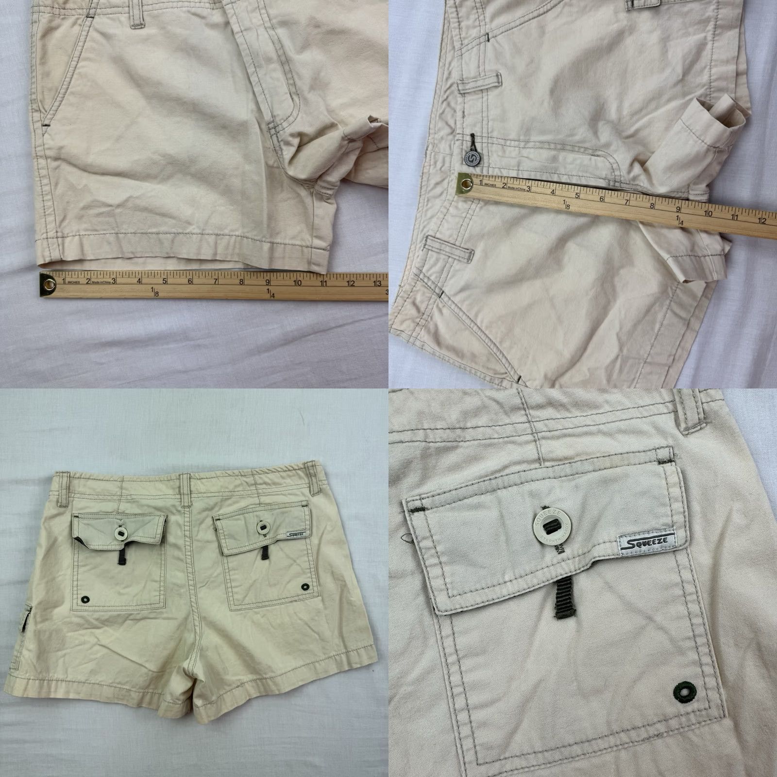 Vintage VINTAGE Squeeze Shorts Womens 7/8 Khaki Pockets Hipster Short Shorts Low Rise Cargo Casual 8 Beige Womens Size 30" / US 8 / IT 44 - 8 Thumbnail