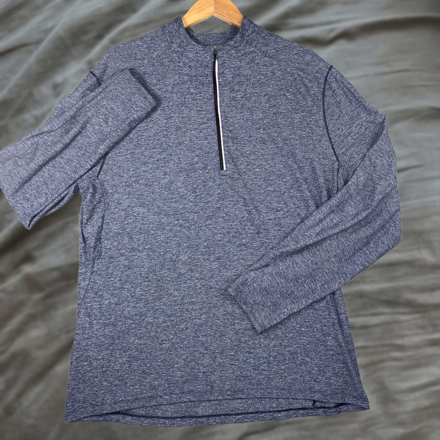 Lululemon Lululemon Mens XL Blue Quarter Zip Long Sleeve Pullover Shirt Size US XL / EU 56 / 4 - 1 Thumbnail