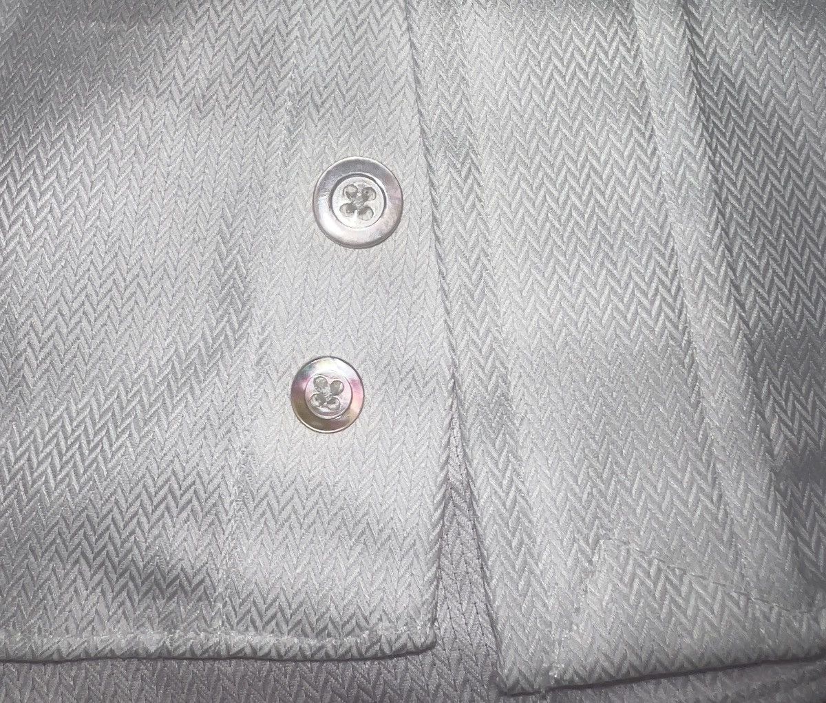Hamilton Hamilton White Herringbone Long Sleeve Shirt – Custom Made Size US XL / EU 56 / 4 - 7 Thumbnail