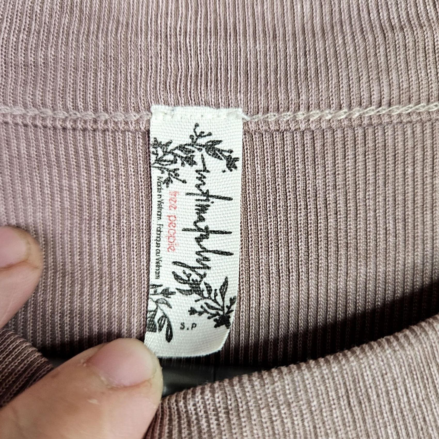 Free People Free People Women’s Small Pink Ribbed Ruched Short Sleeve Top Shirt Adults S Pink Solid All Seasons Regular Fit Size S / US 4 / IT 40 - 3 Thumbnail
