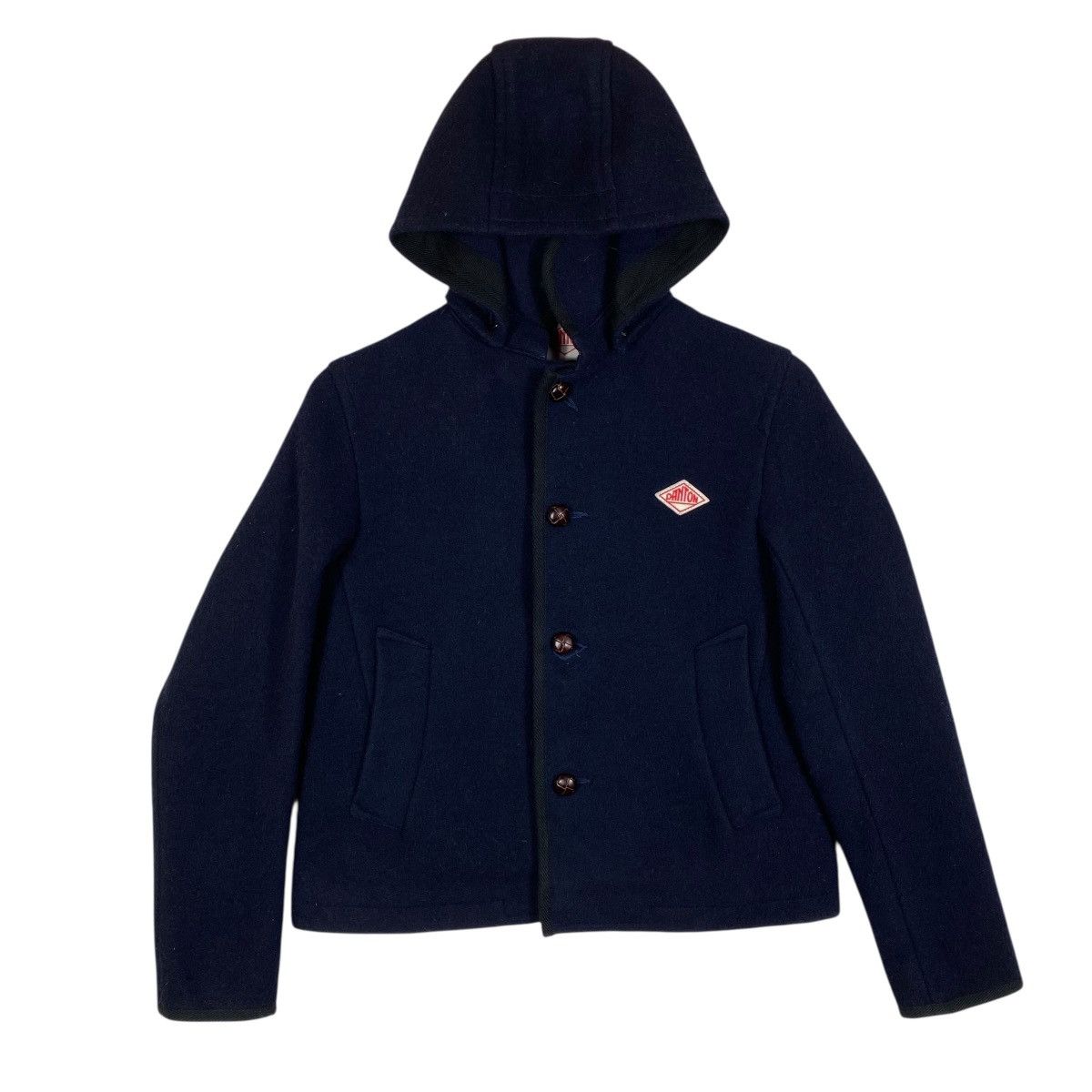 Danton Vintage Danton Vetements Travail Hoodie Wool Button Jacket Size US S / EU 44-46 / 1 - 1 Thumbnail
