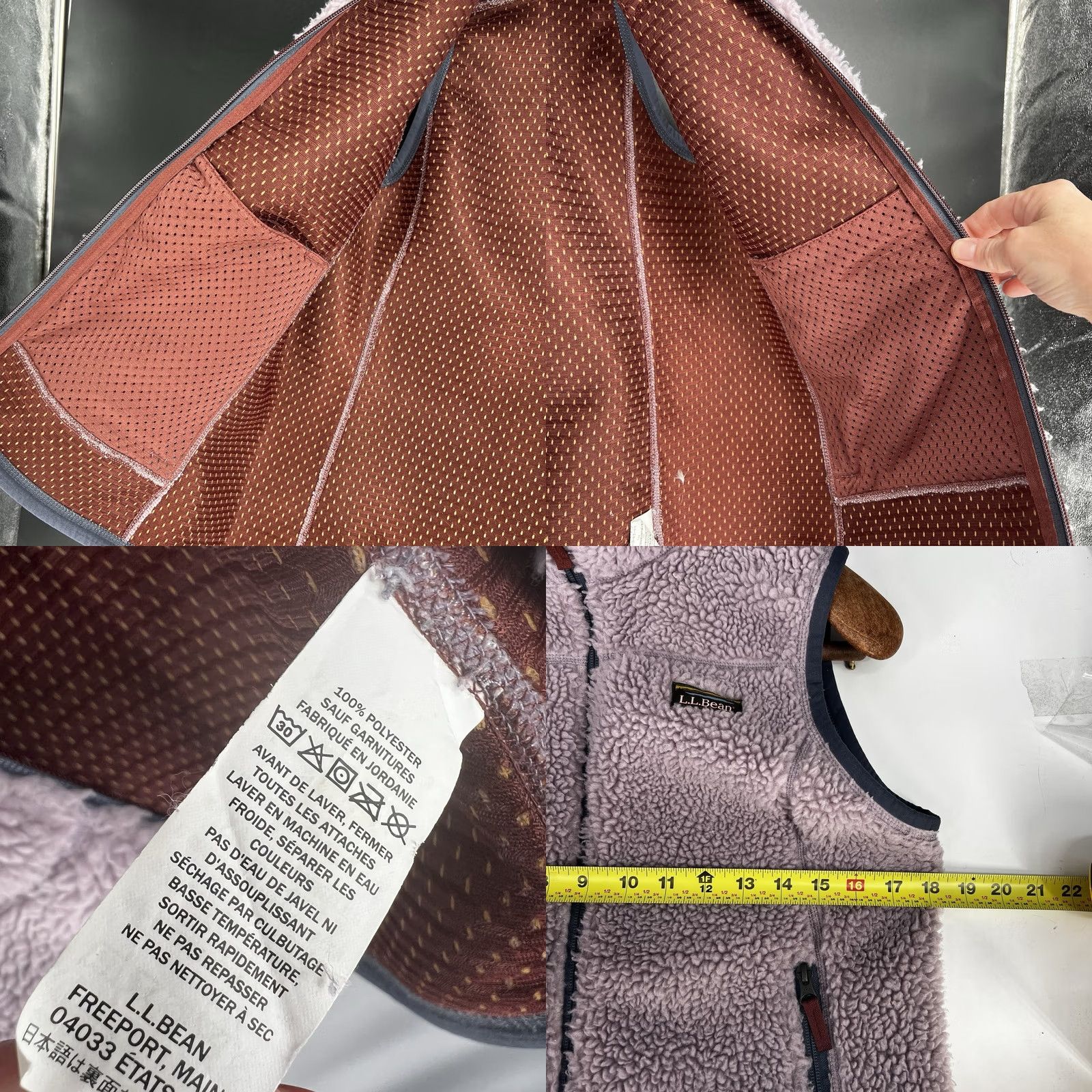 Vintage VINTAGE LL Bean Mountain Pile Vest Womens Small Lavender Sherpa Fleece Full Zip Hiking Size S / US 4 / IT 40 - 8 Thumbnail