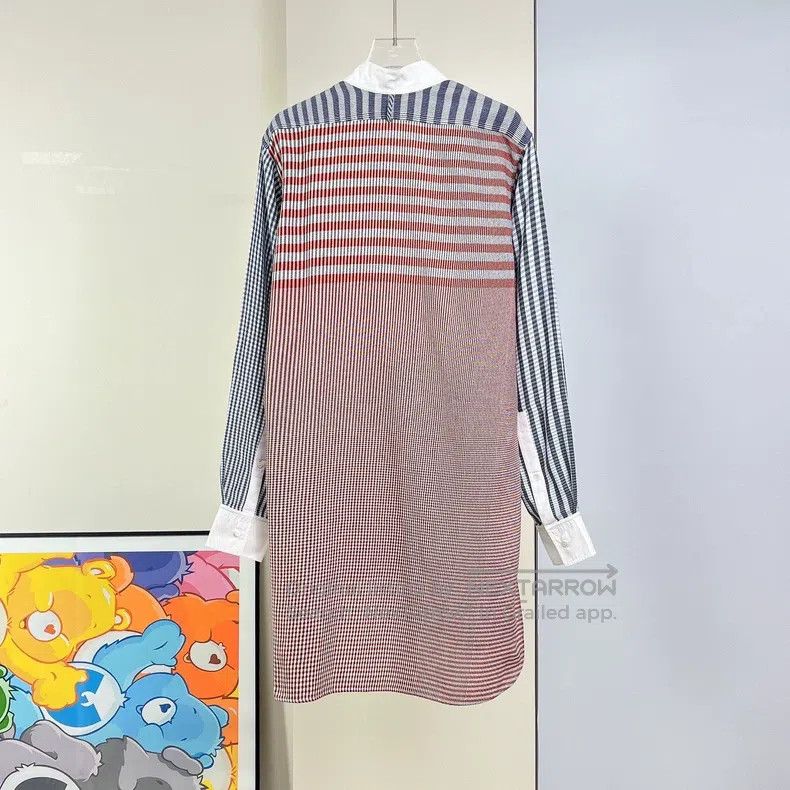 Loewe LOEWE Red, blue, and gray striped irregularly pieced long Size XS / US 0-2 / IT 36-38 - 3 Thumbnail