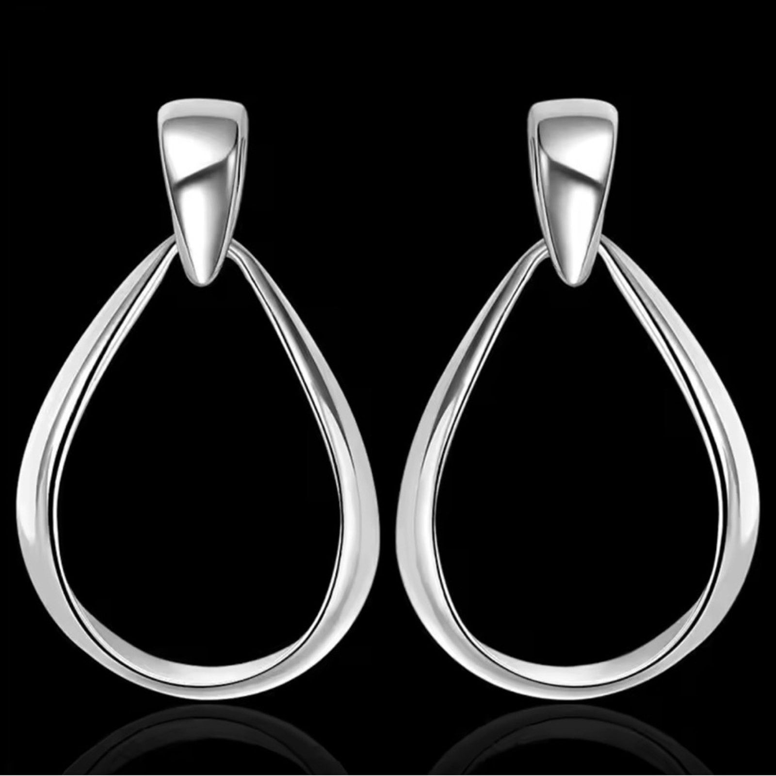 Other Sterling silver Oval Water Drop Earrings For Women Size ONE SIZE - 3 Thumbnail