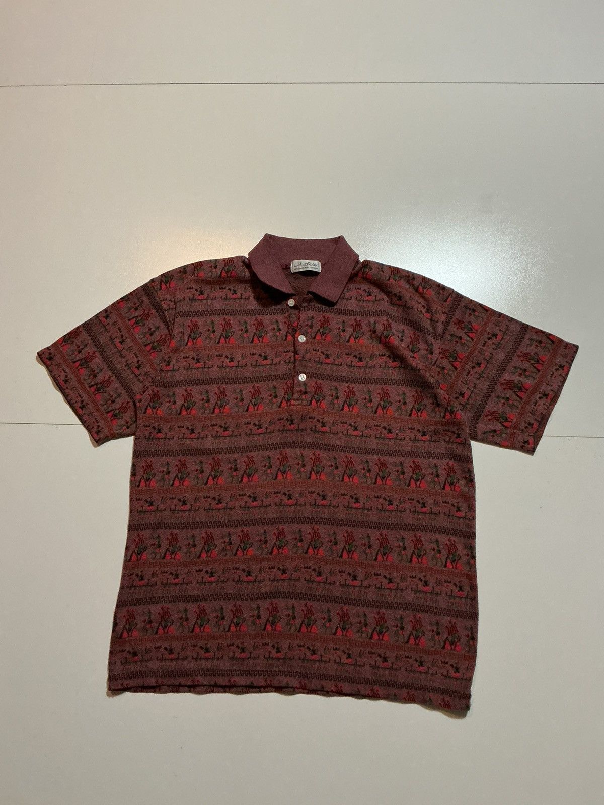 Vintage Vintage International Design Hieroglyphics S/S Polo Shirt Size US S / EU 44-46 / 1 - 2 Thumbnail