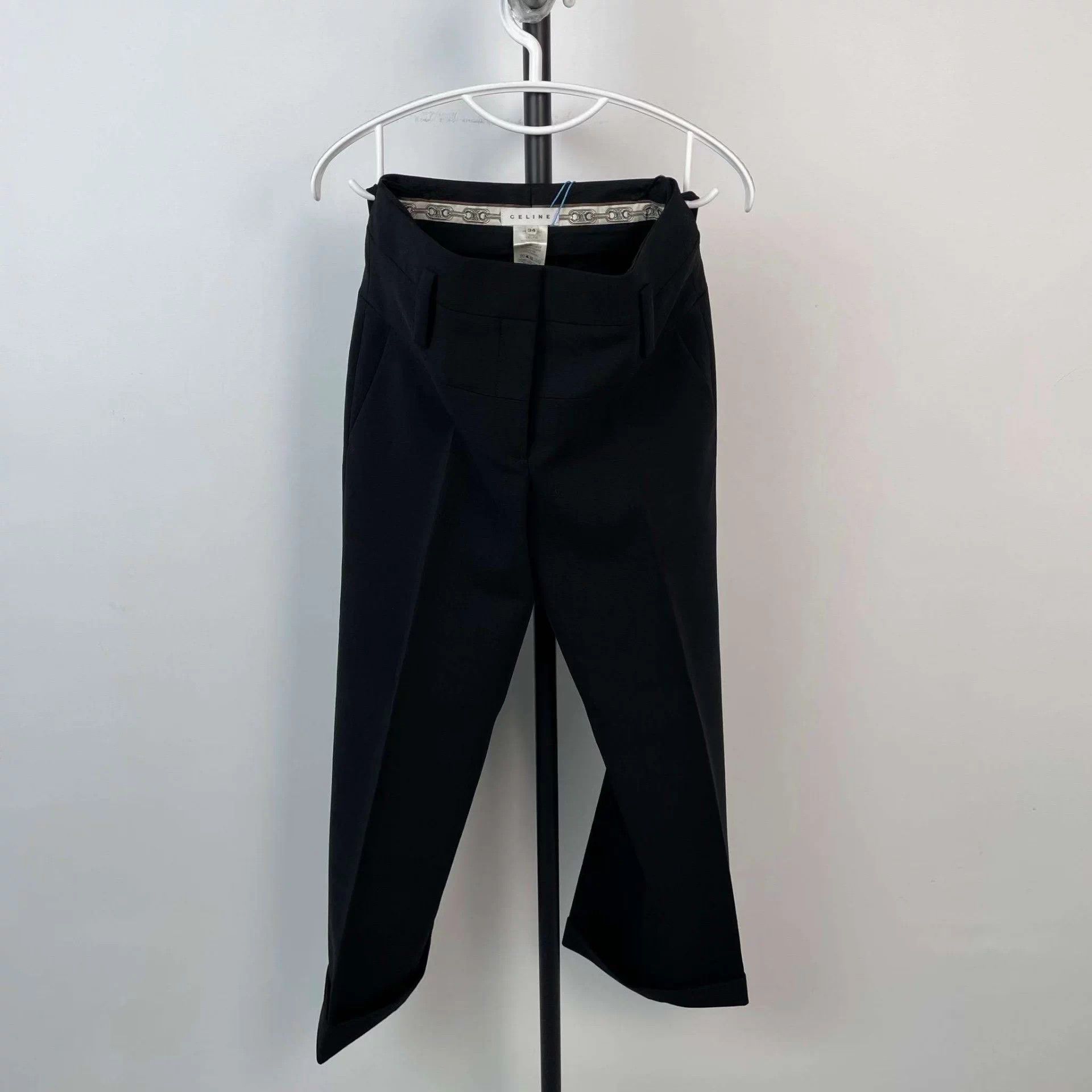 Celine Celine Wool Trousers 34 Black Size 25" / US 0 / IT 36 - 1 Thumbnail