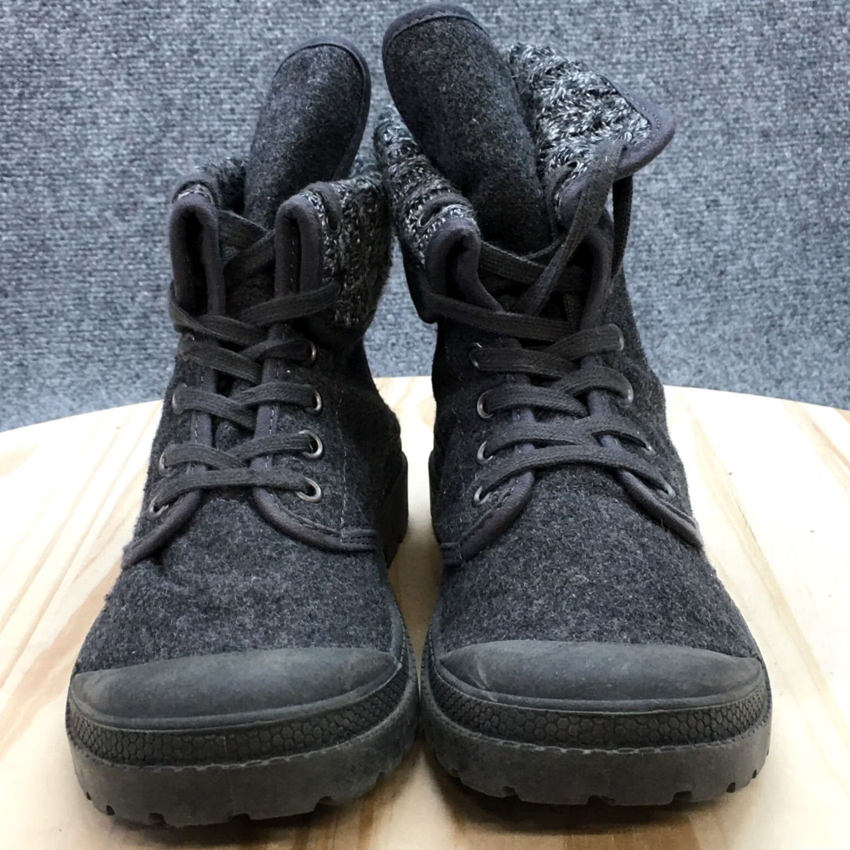Vintage Rocket Dog Booties Womens 8.5 Pilot Joshua Fold Over Lace Up Winter Gray Bootie Low Heel Ankle Casual Boots Womens Size US 9 / IT 39 - 6 Thumbnail