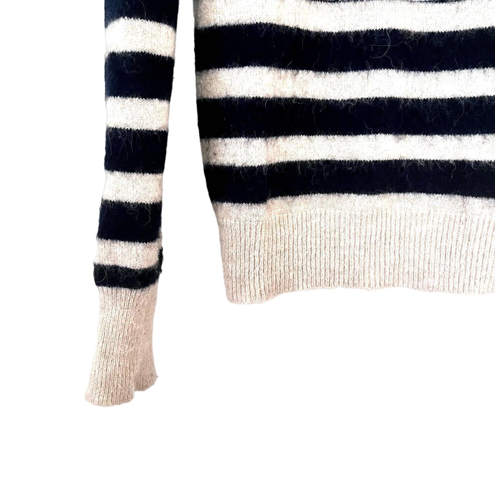 Zara Zara wool alpaca blend stripe sweater rhinestone buttons M Size M / US 6-8 / IT 42-44 - 4 Thumbnail