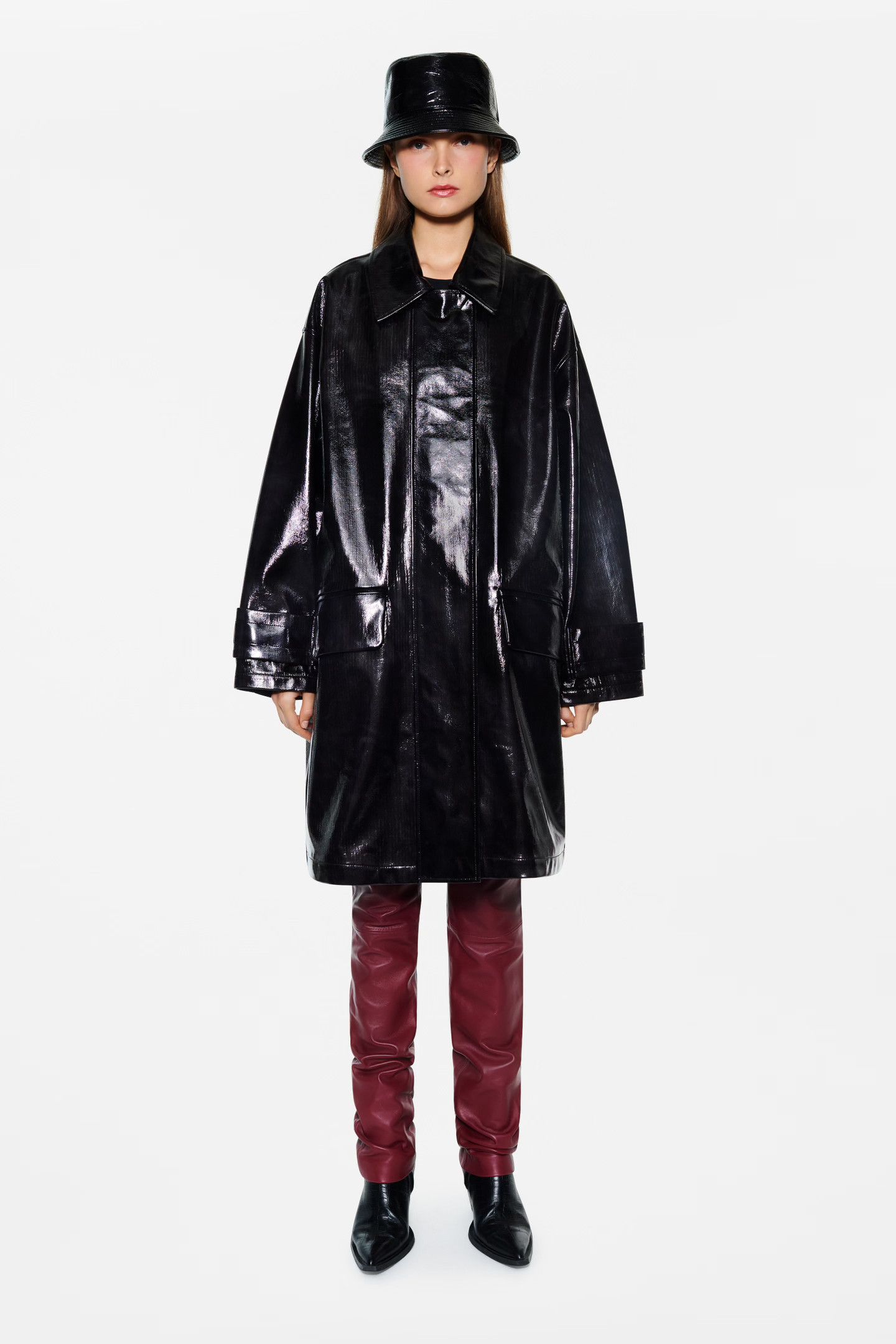 STAND STUDIO Conni faux patent leather coat Size XXS / US 00 / IT 34 - 7 Thumbnail