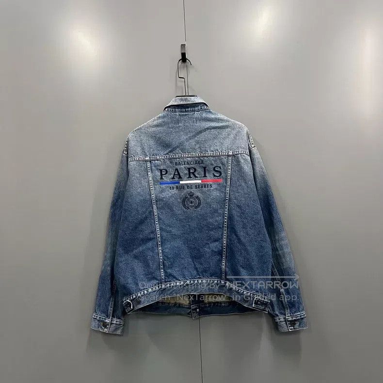 Balenciaga Balenciaga Embroidered denim jacket with logo on the back Size US S / EU 44-46 / 1 - 2 Thumbnail