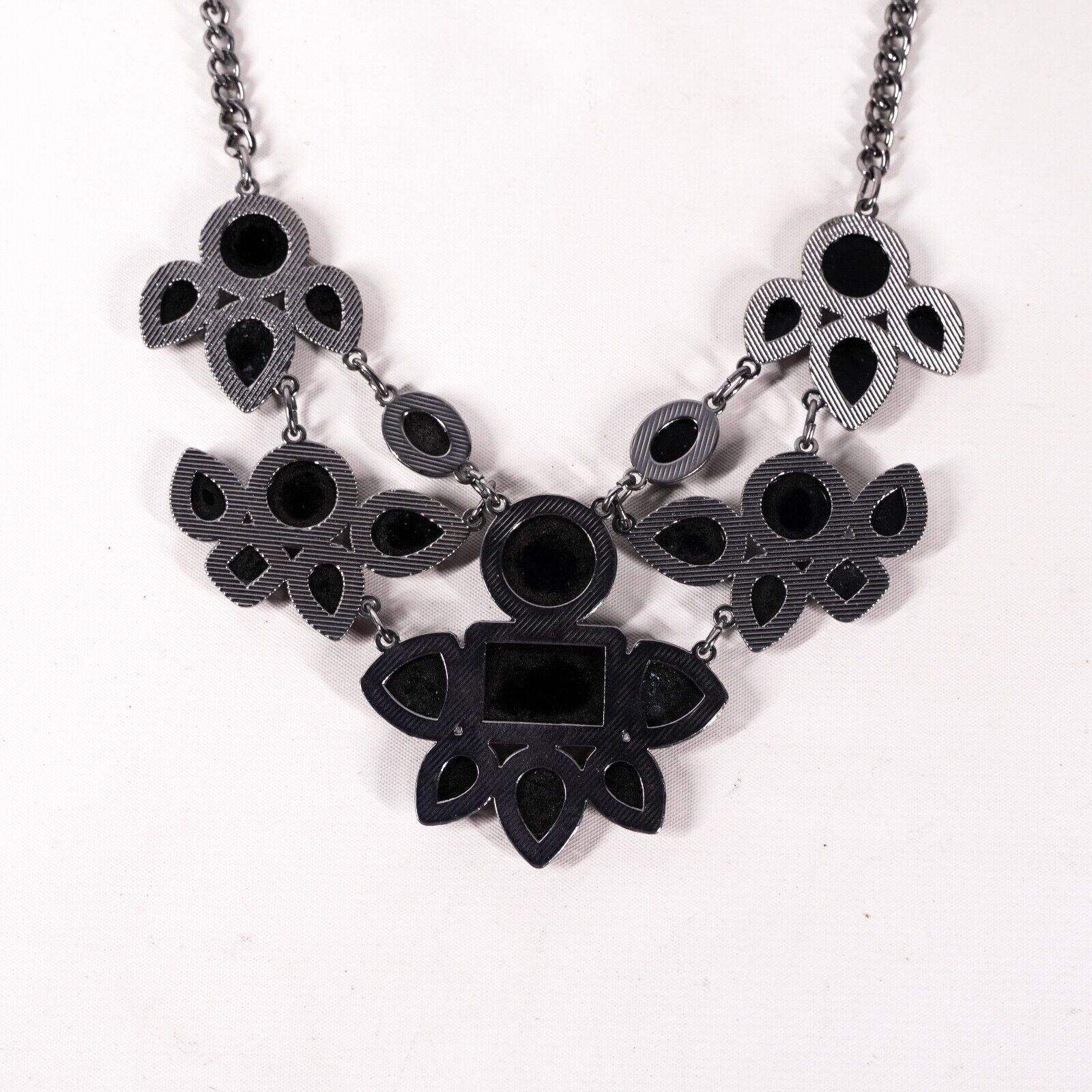 Other 11.5" Black Druzy Silver Metal Chain Necklace Choker Jewelry Size ONE SIZE - 4 Thumbnail