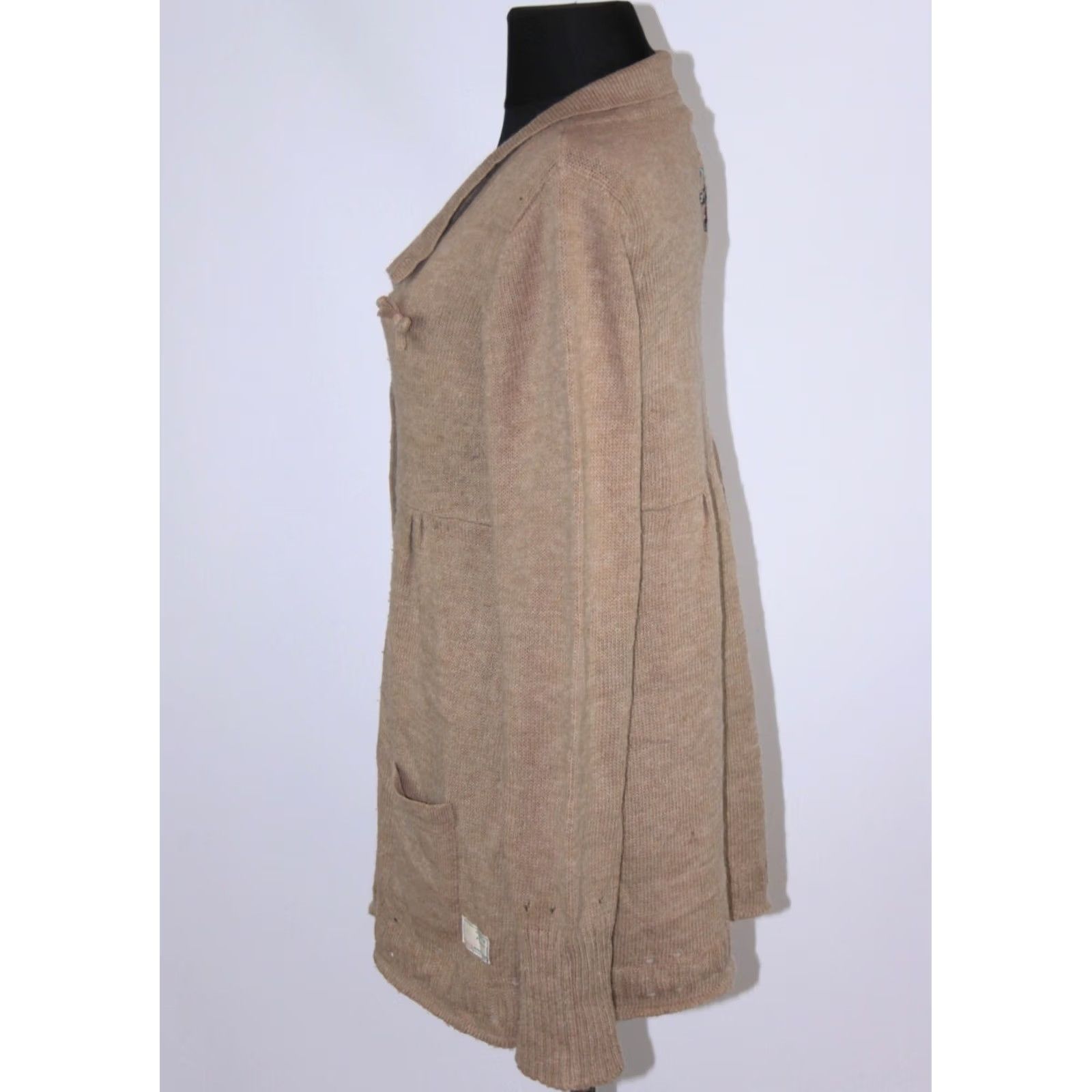 Vintage Odd Molly Cardigan Womens Brown Wool Alpaca Size 3 Long Brown Cardigan Womens Size XS / US 0-2 / IT 36-38 - 4 Thumbnail