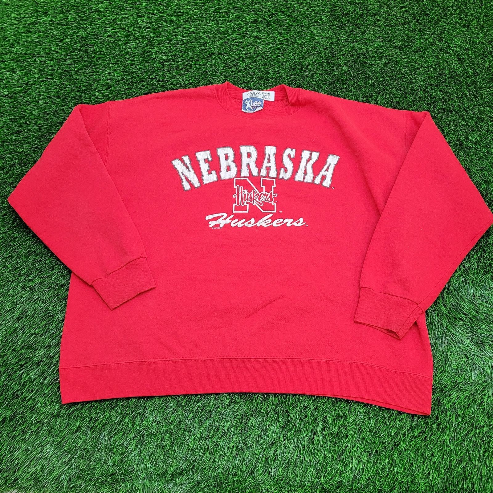 Nebraska Huskers Sweatshirt Vintage 90s Cornhuskers NCAA Football Made In USA shops Mens Size Large