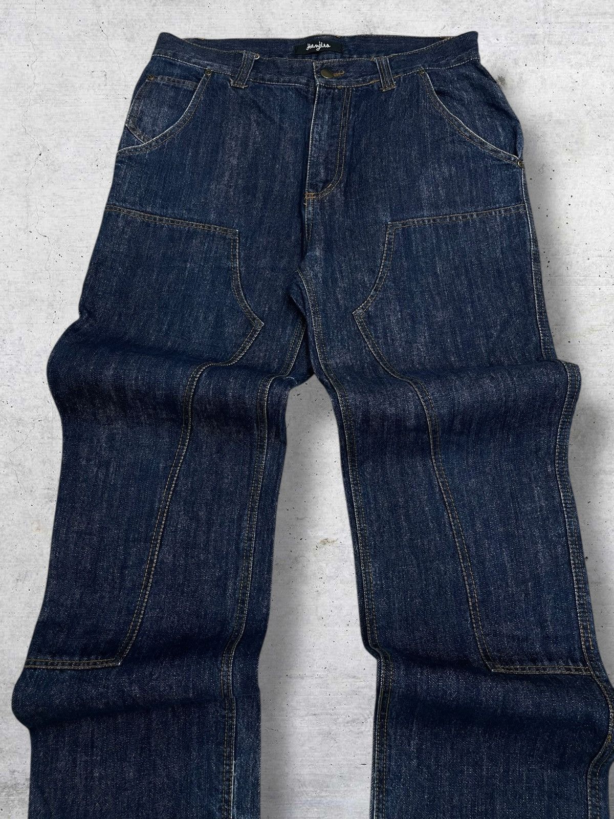 Japanese Brand VINTAGE HANJIRO HARAJUKU JAPAN DESIGNER DOUBLE KNEE DENIM Size US 32 / EU 48 - 4 Thumbnail