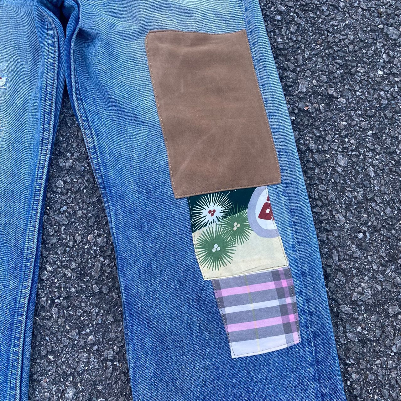 Levi's Vintage 80s Levis 501 Patchwork Denim #kurtcobain Style Size US 32 / EU 48 - 9 Thumbnail
