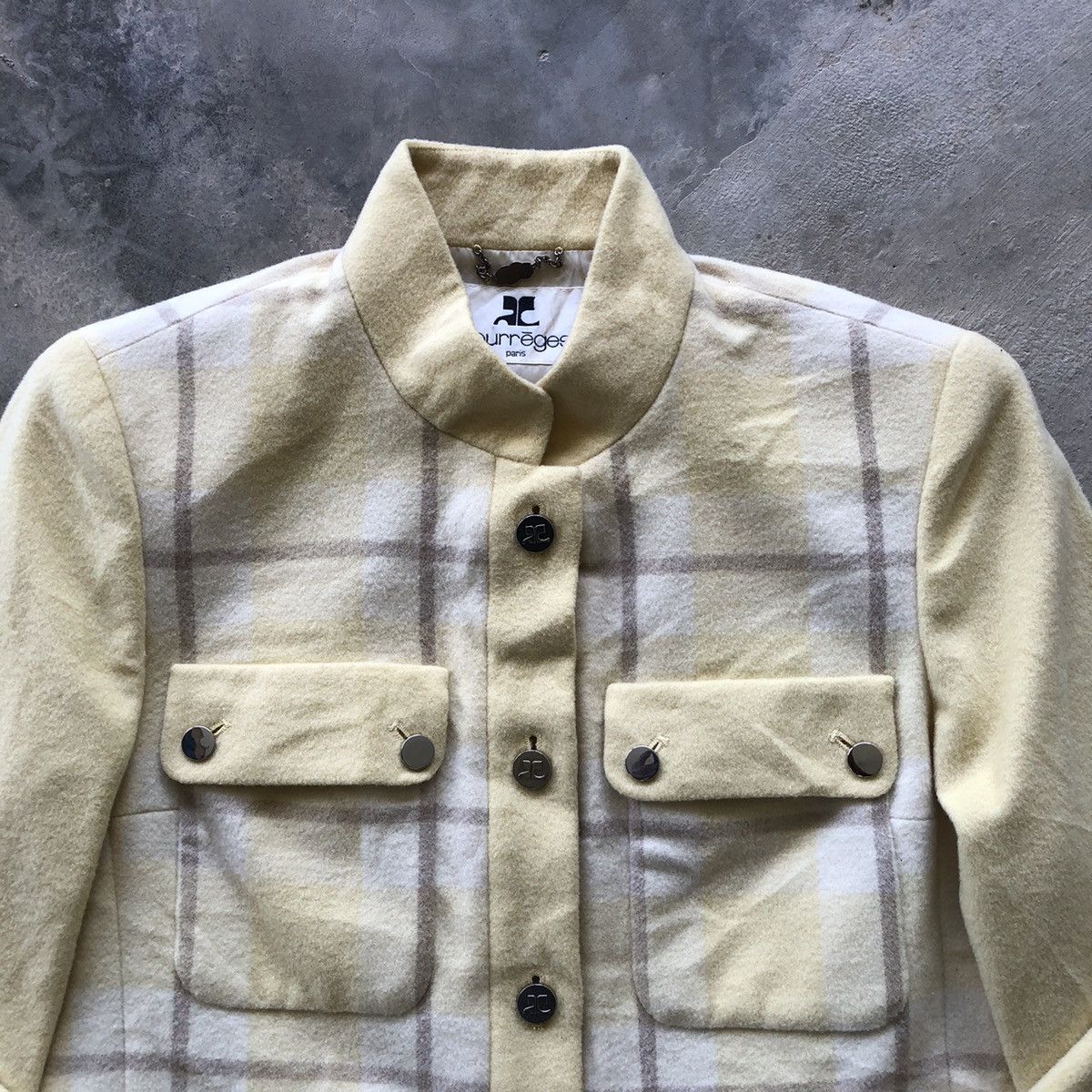 Courreges COURREGES Paris Rare Plaid Wool Button Jacket Size S / US 4 / IT 40 - 4 Thumbnail