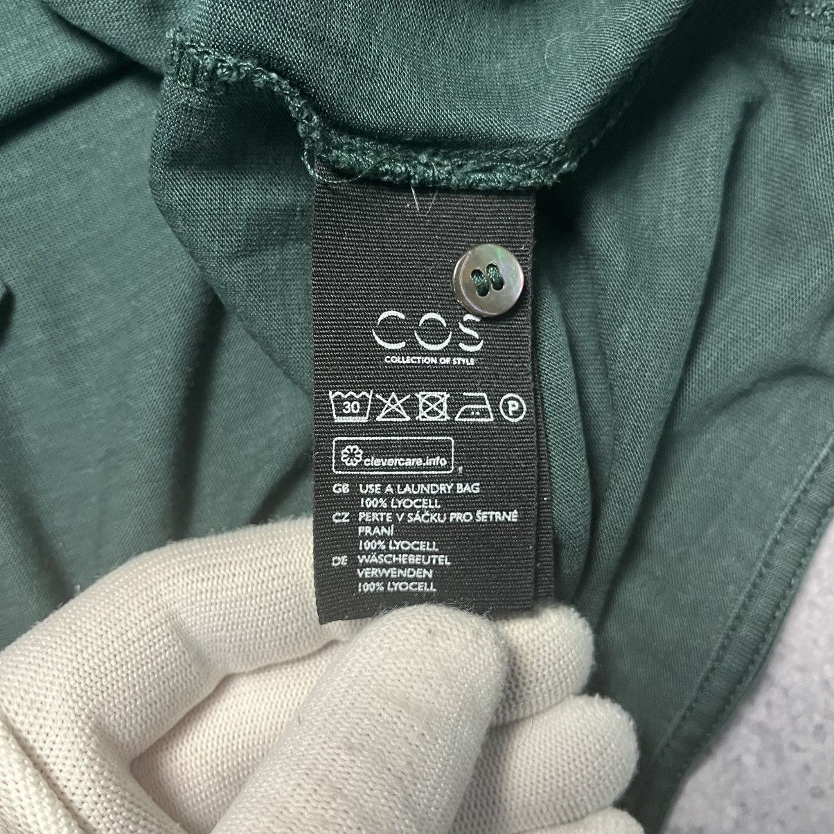 Cos COS Blouse Green Shirt Luxury Designer Streetwear Size L / US 10 / IT 46 - 4 Thumbnail