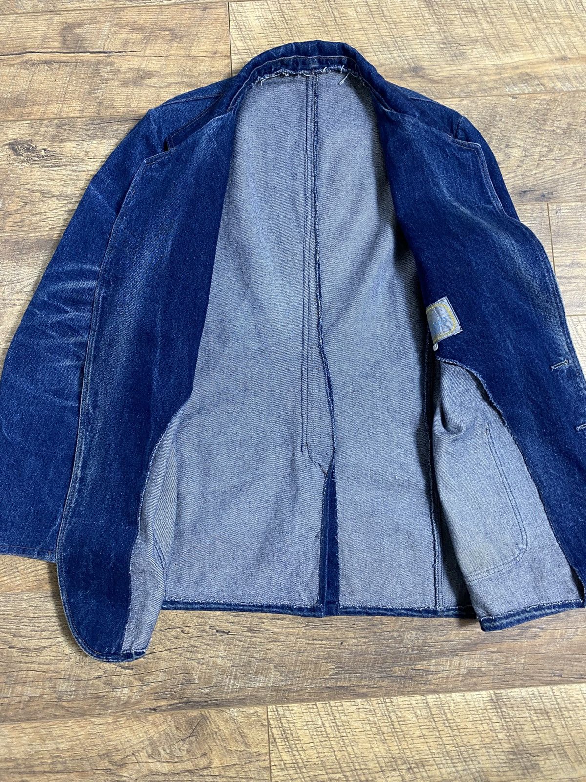 Vintage Vintage Prvi Maj Pirot Denim Blazer Yugoslavia Chore Coat Size 48L - 7 Thumbnail