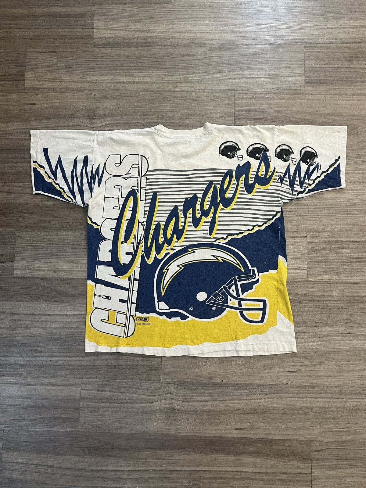 Vintage 90s AOP San Diego Chargers Magic Johnson T’s Shirt
