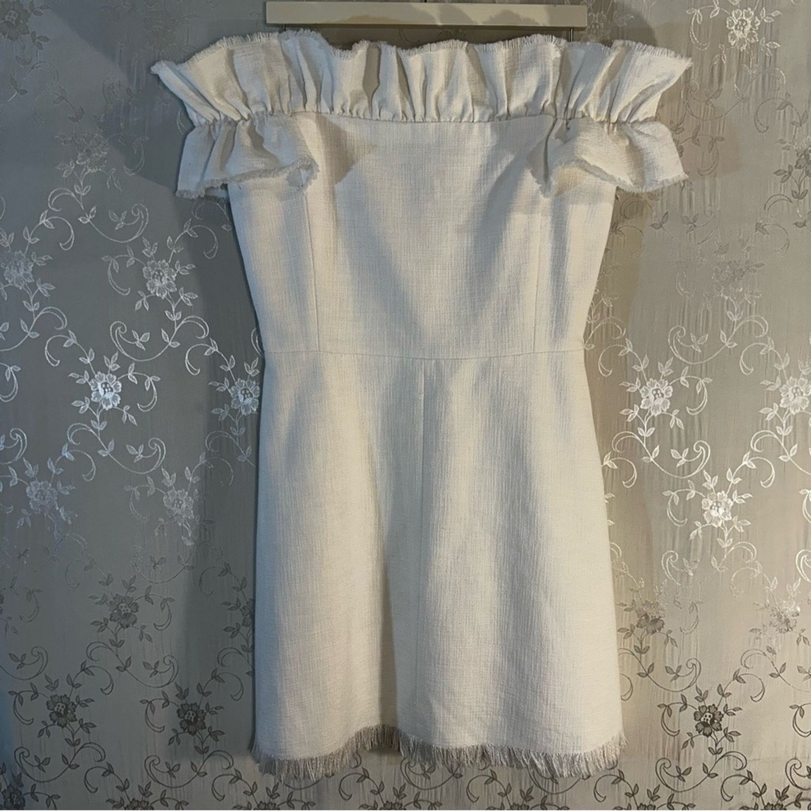 Rebecca Taylor Rebecca Taylor Off-the-Shoulder White Ruffle Dress – Size 4 Size S / US 4 / IT 40 - 5 Thumbnail