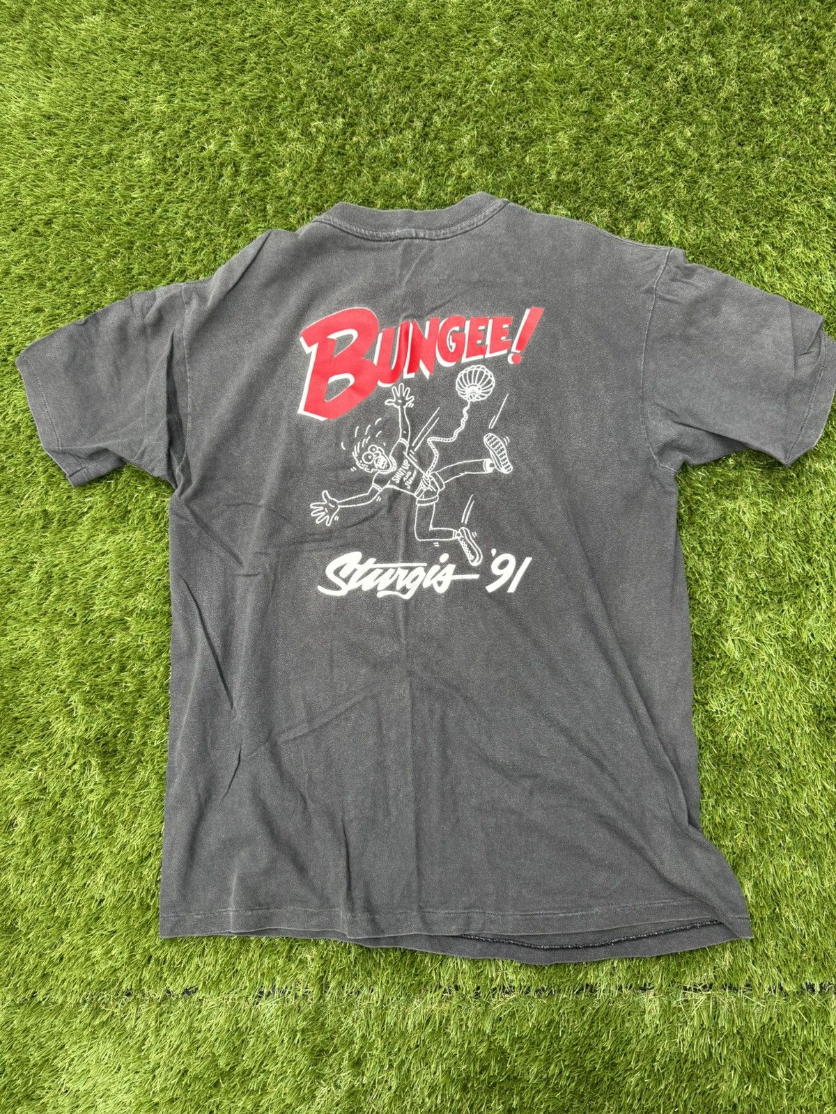Vintage VINTAGE Bungee “Shut up and Jump” T-Shirt - Used Size US M / EU 48-50 / 2 - 2 Thumbnail