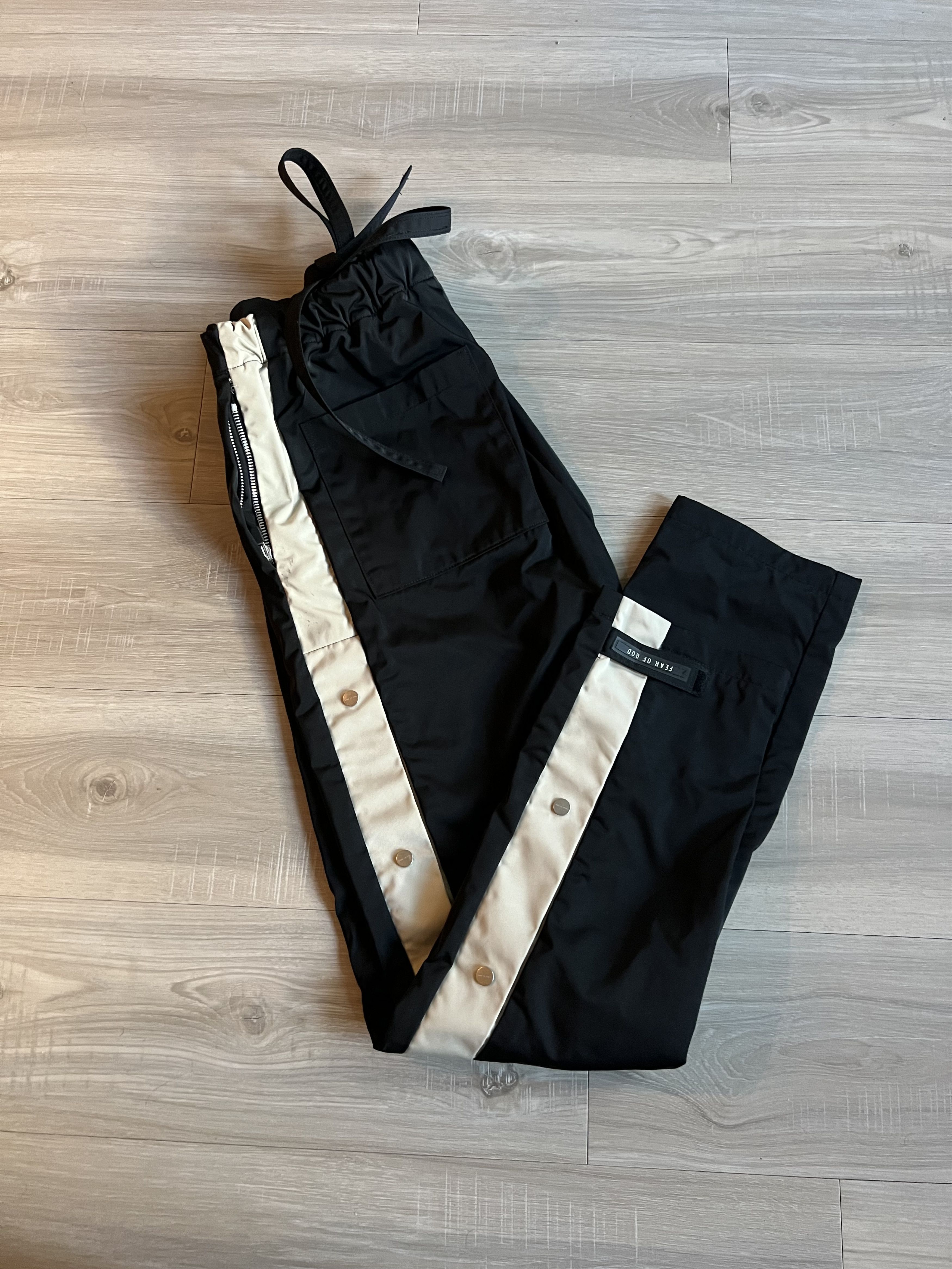 image of Fear Of God Nylon Sixth Collection Snap Track Pants in Black, Men's (Size 32)