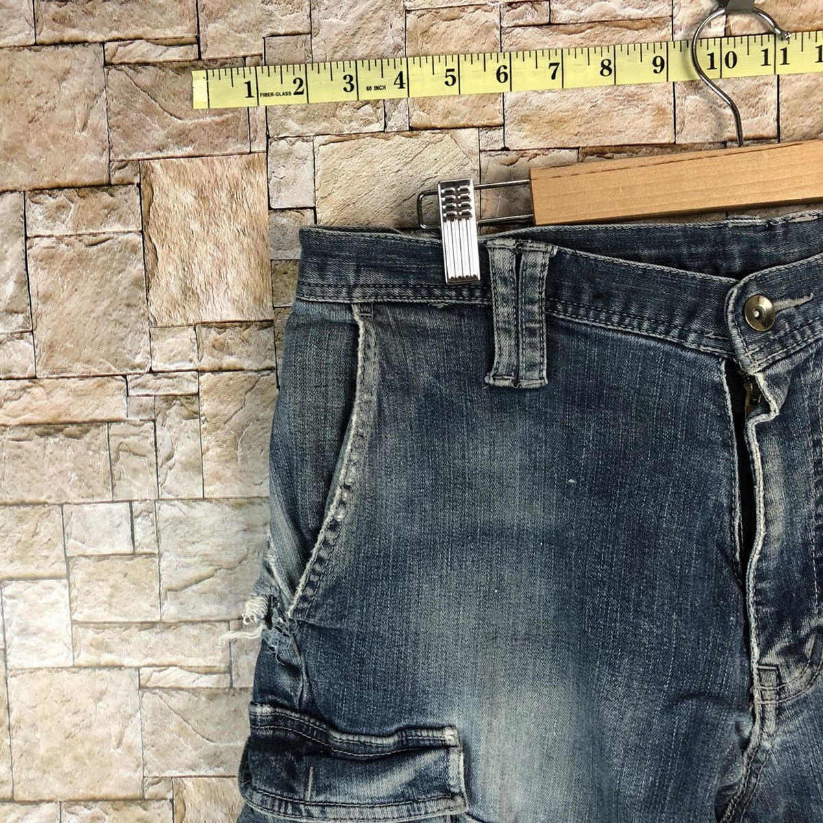 Japanese Brand Tora ripped Denim utility tactical distressed Pants #A959 Size US 33 - 8 Thumbnail