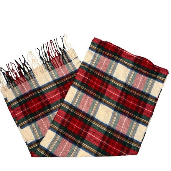 Lord & Taylor Lord & Taylor Tartan Plaid Winter Wool Scarf Size ONE SIZE - 1 Thumbnail