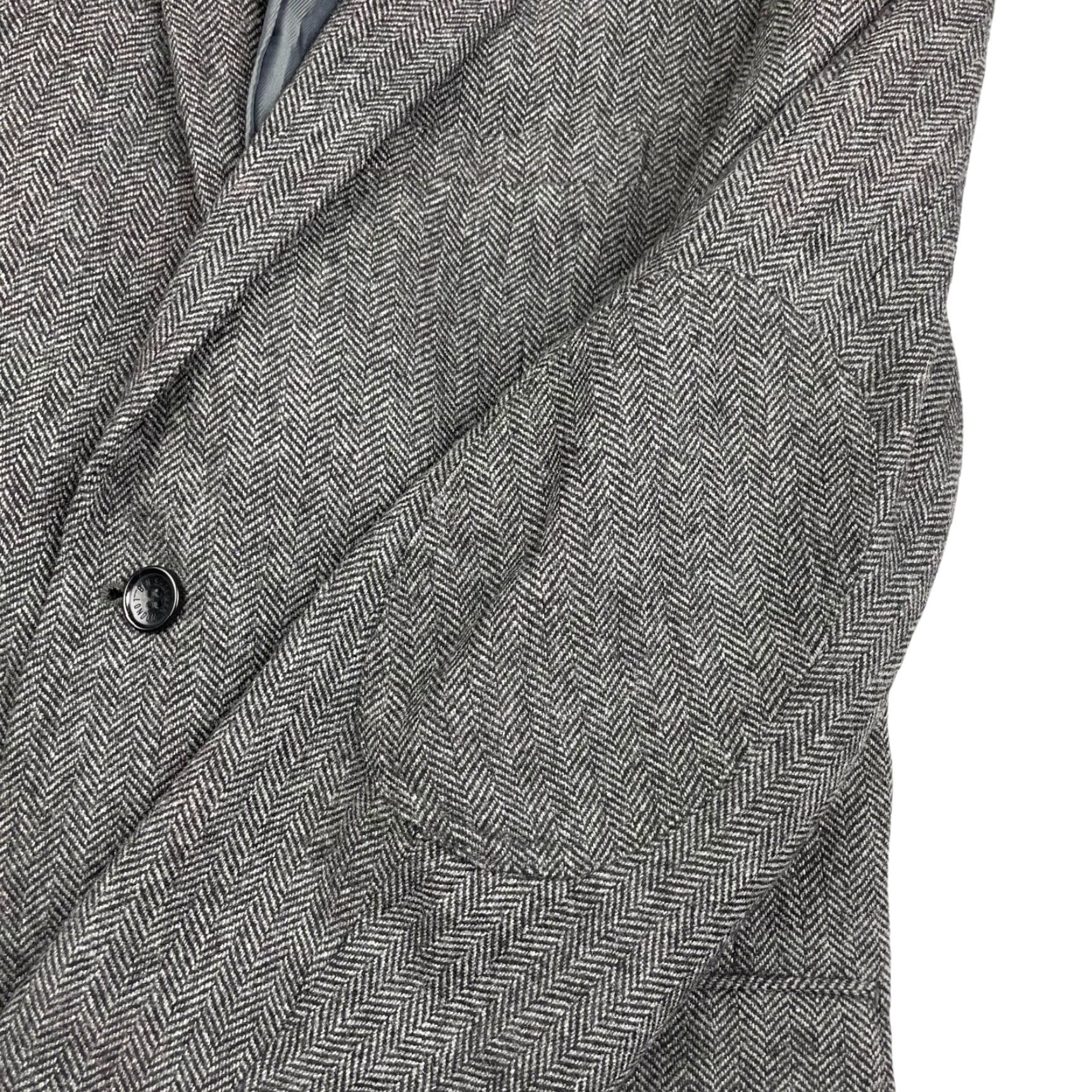 Ben Sherman Ben Sherman Blazer Jacket Men L Tweed Black/White Herringbone 2-Button Notch Wool Polyester Visco… Size 42R - 4 Thumbnail