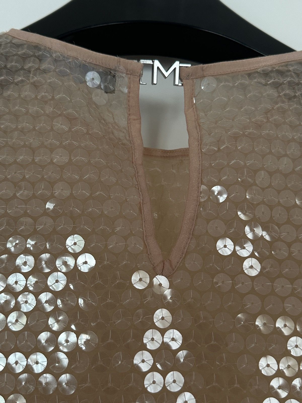 Mugler Mugler Paris tan shiny sequin crop top Size M / US 6-8 / IT 42-44 - 8 Thumbnail
