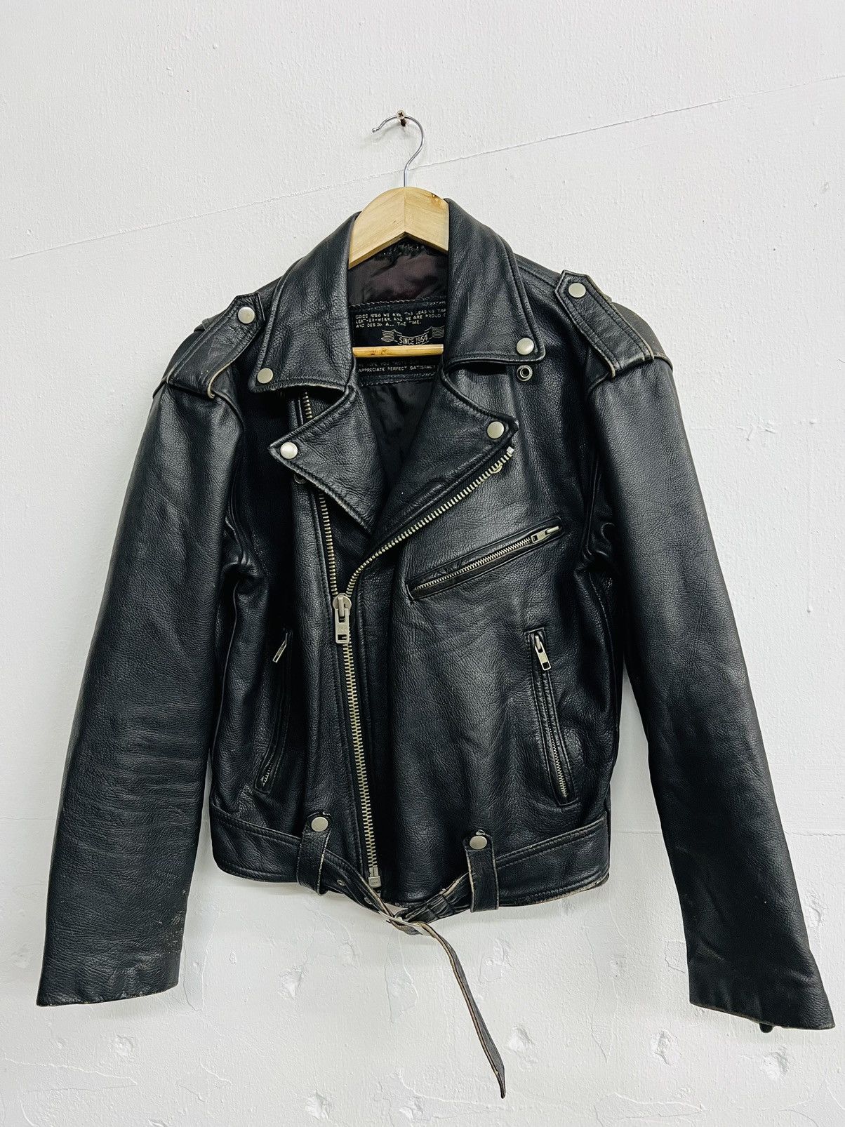 image of Vintage Kakuishi Perfecto Moto Leather Jacket in Black, Men's (Size Medium)