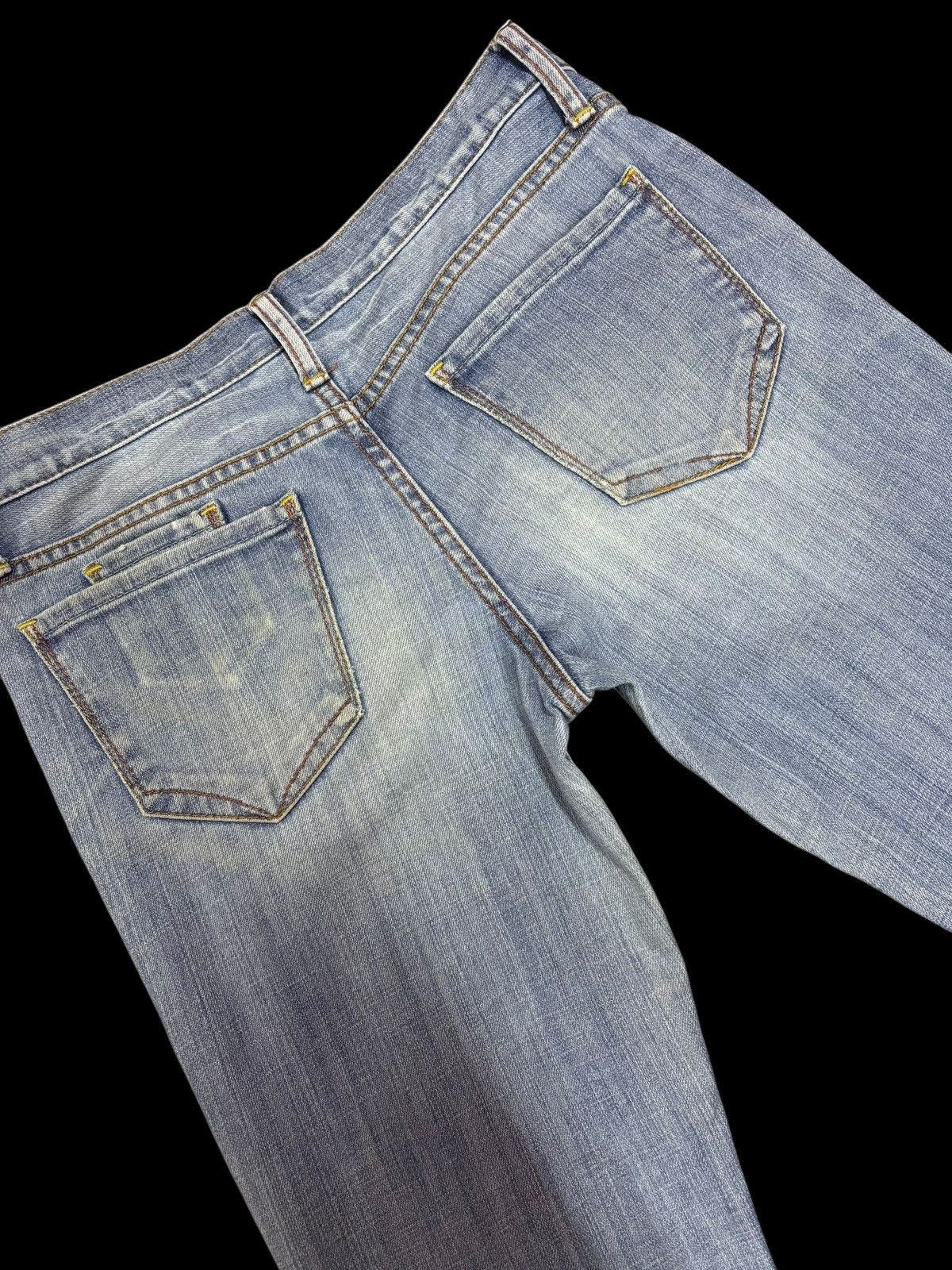 Japanese Brand × Kaihara Denim × Vintage Vintage Kaihara Uniqlo Flared Blue Washed Jeans Size 29" - 7 Thumbnail