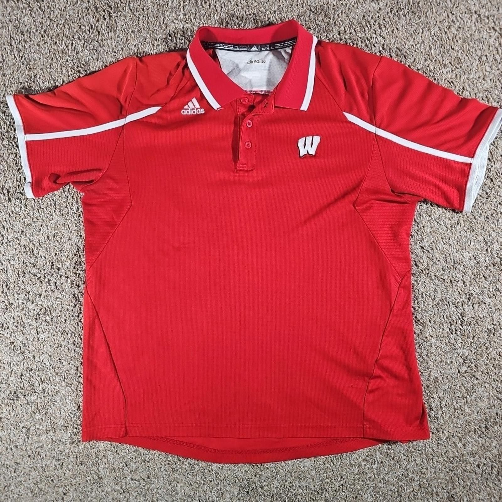 Adidas Adidas Climalite XL Wisconsin Badgers Polo Size ONE SIZE - 1 Thumbnail