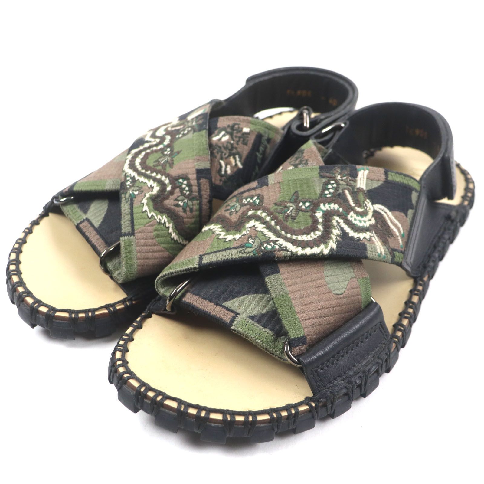 Valentino Valentino Valentino Dragon Embroidery Leather Sandals Leather Shoes Size ONE SIZE - 1 Thumbnail