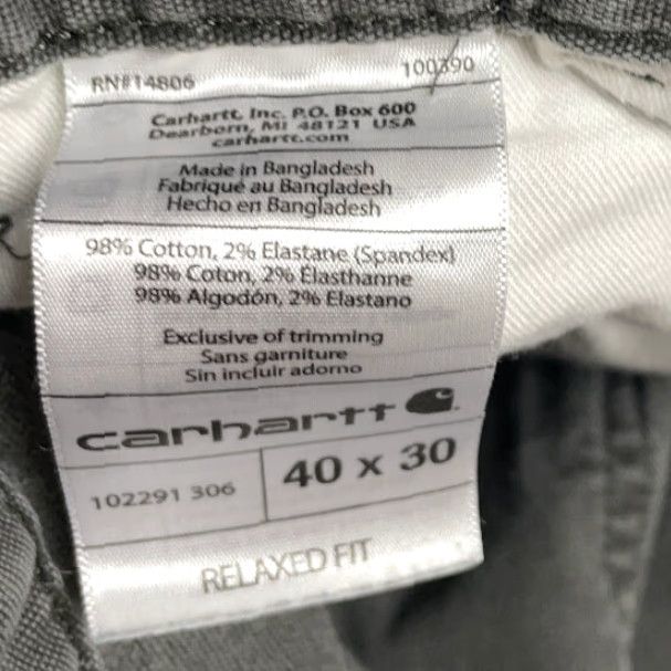 Carhartt Carhartt Relaxed Fit Pants Gray Casual 36 x 27 Chino Men's Size US 37 - 4 Thumbnail