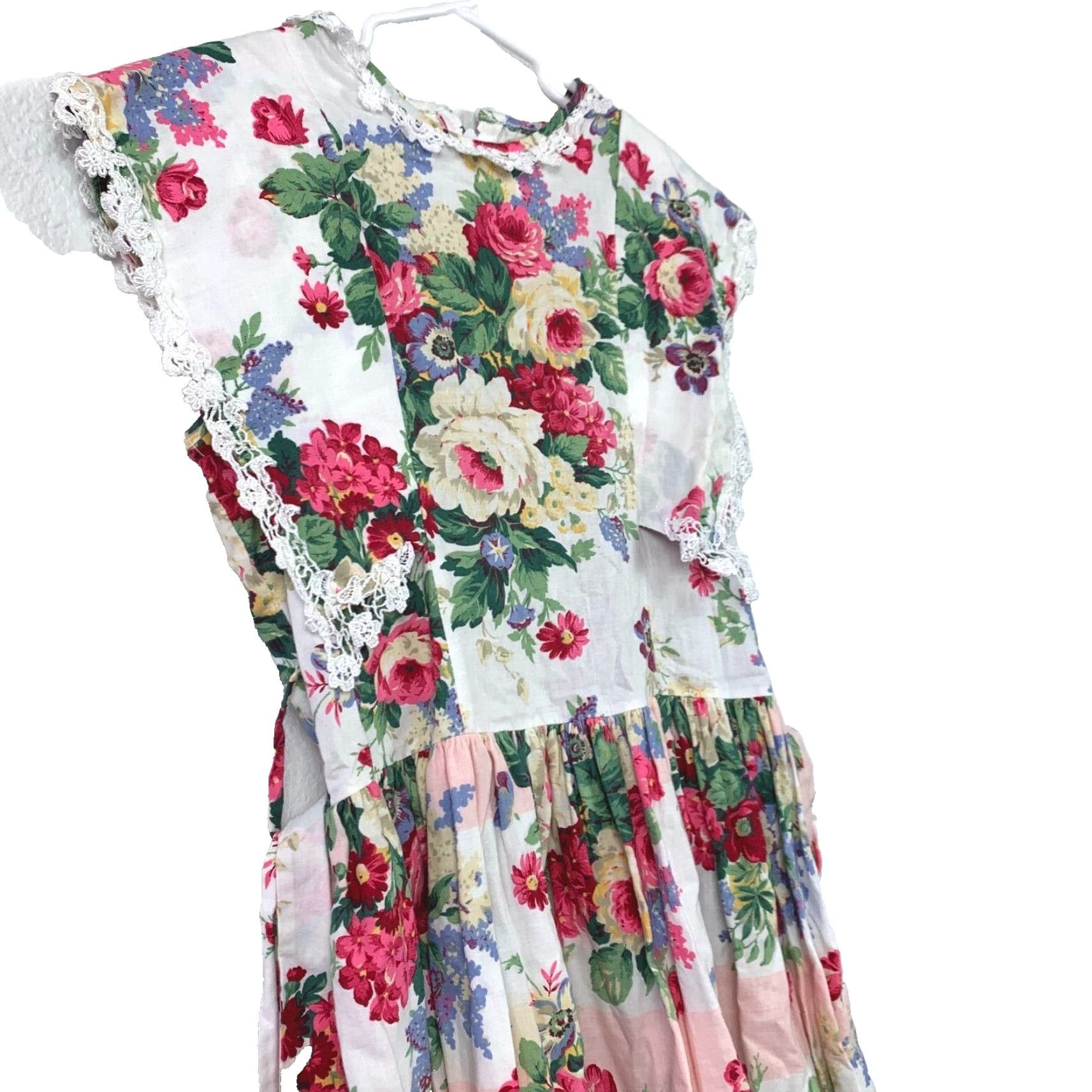 Vintage VINTAGE Jayne Copeland Cottagecore Dress Floral Girls 14 White 1970s 100% Cotton Womens Girls Size ONE SIZE - 2 Thumbnail