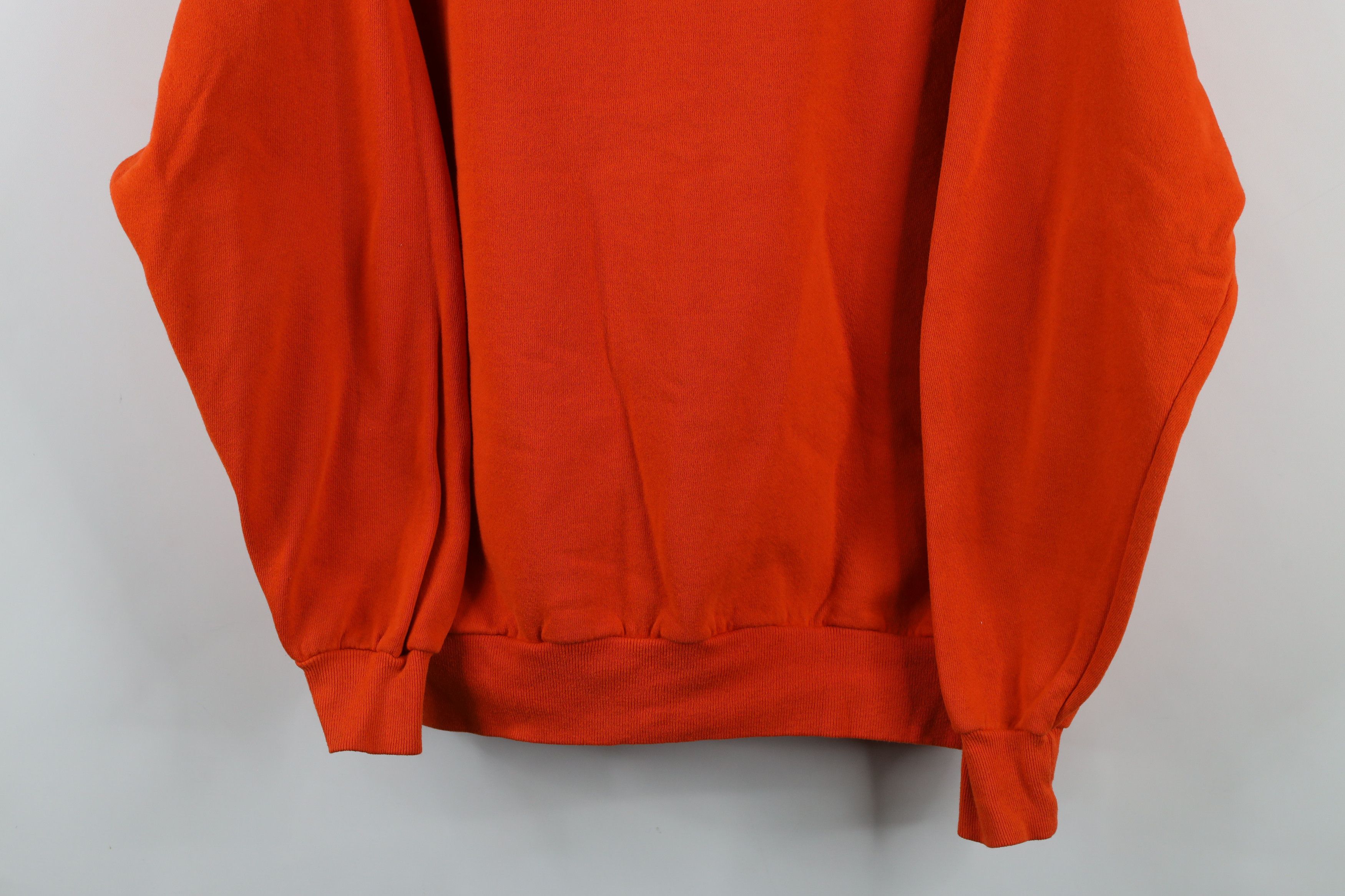Vintage Vintage 90s Streetwear Blank Crewneck Sweatshirt Orange USA Size US XL / EU 56 / 4 - 3 Thumbnail