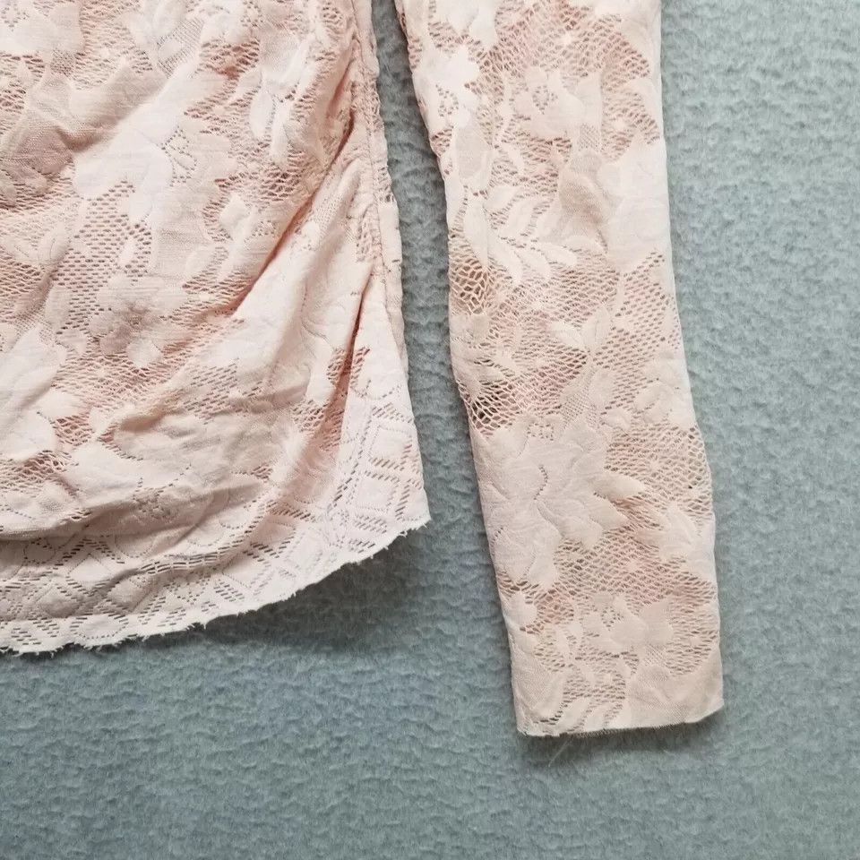Casadei Casadei Blouse Womens Medium Pink Lace Floral Size M / US 6-8 / IT 42-44 - 5 Thumbnail