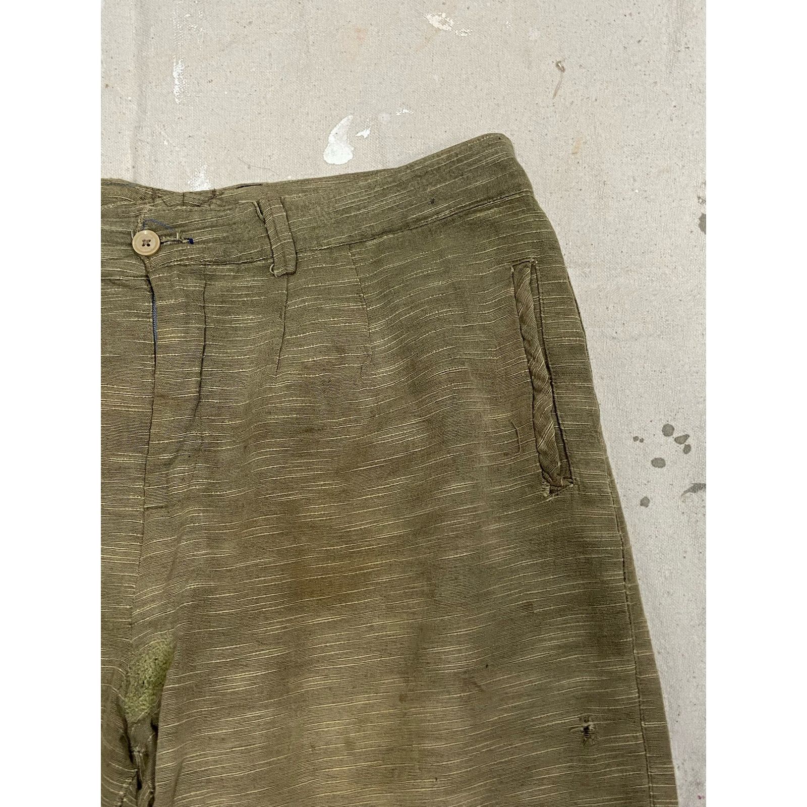 Vintage 40s Vintage Thrashed Distressed Faded Tan Twill Shorts Size US 35 - 4 Thumbnail