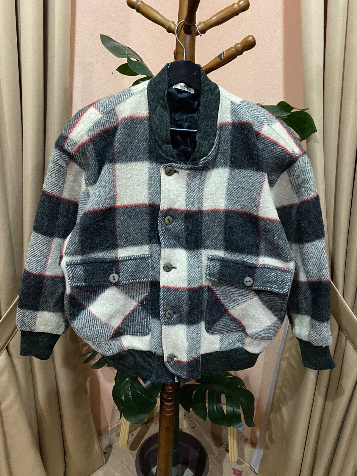 If Six Was Nine Lisburn Plaid Wool Bomber Jacket Vintage Urban Outdoor Style Size US M / EU 48-50 / 2 - 1 Thumbnail