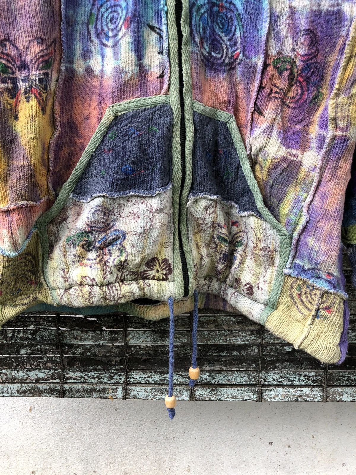 Vintage Vintage Handmade Patchwork Yak’n Yeti Nepal Zipper Hoodies Size US L / EU 52-54 / 3 - 11 Thumbnail