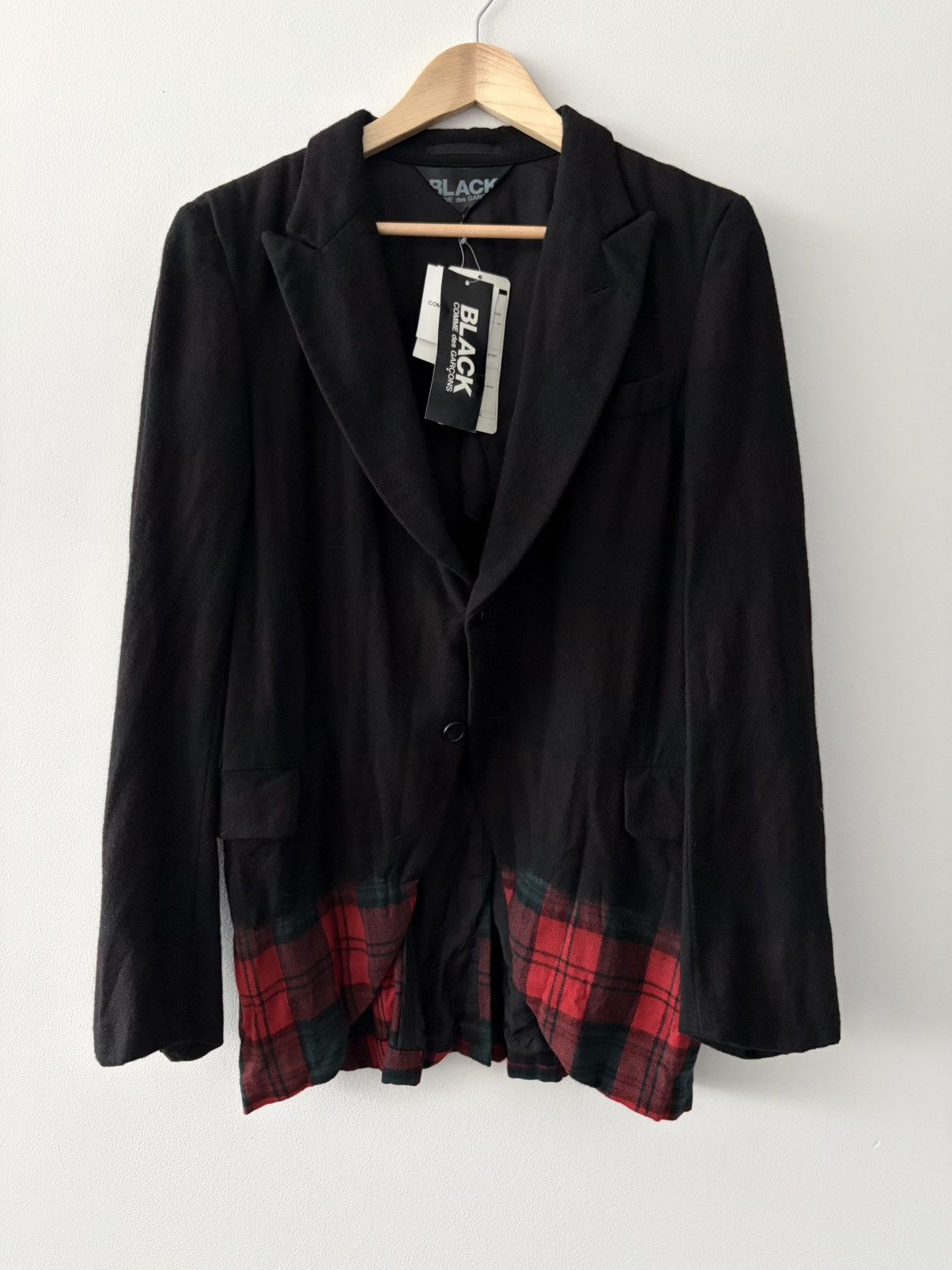 Comme des Garcons Black BLACK COMME des GARÇONS AD2010 Dip-Dye Tartan Wool Blazer Size US S / EU 44-46 / 1 - 1 Thumbnail