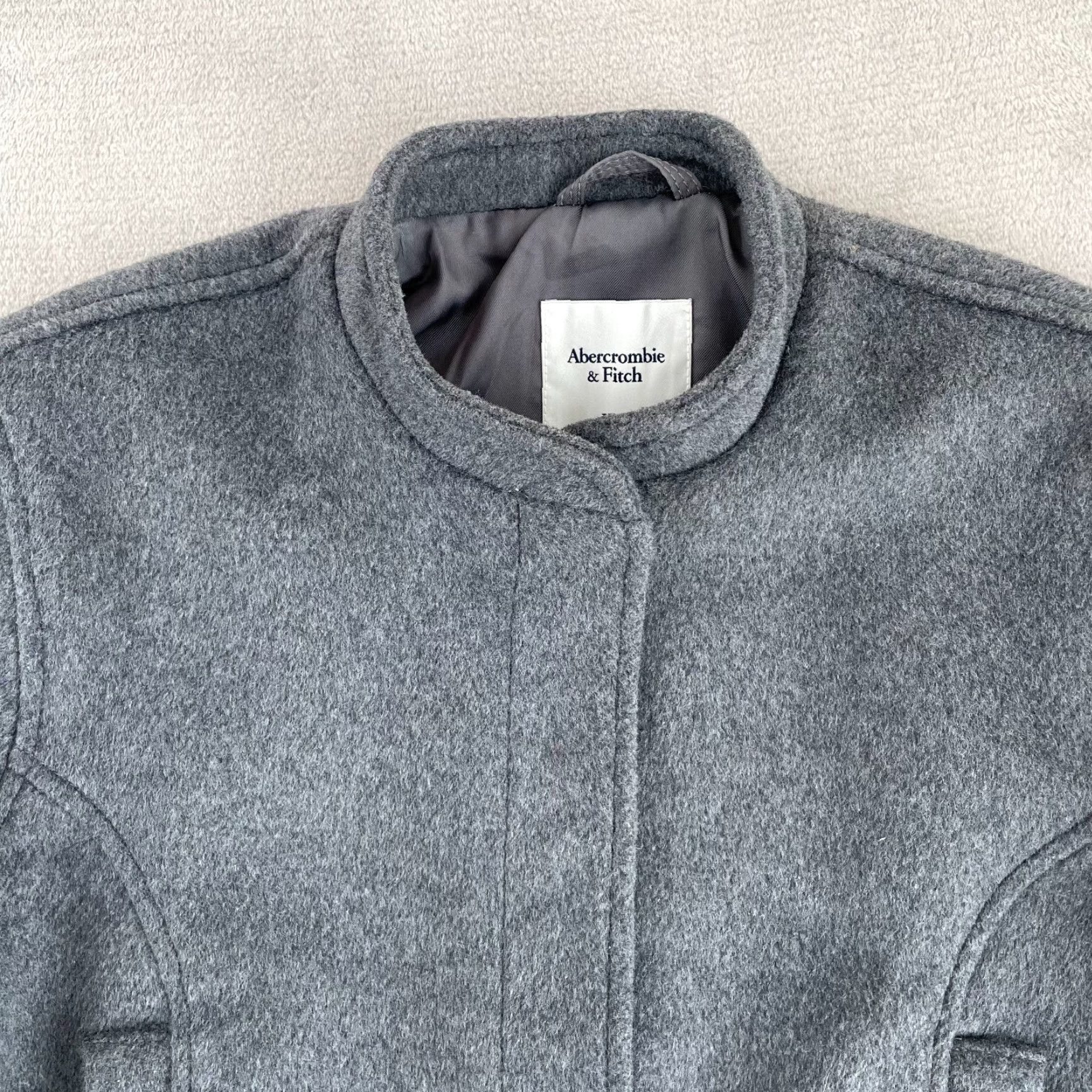 Abercrombie & Fitch Abercrombie & Fitch Bomber Jacket Women 2XS Grey Wool Blend Blade Collar NWOT Size XXS / US 00 / IT 34 - 3 Thumbnail