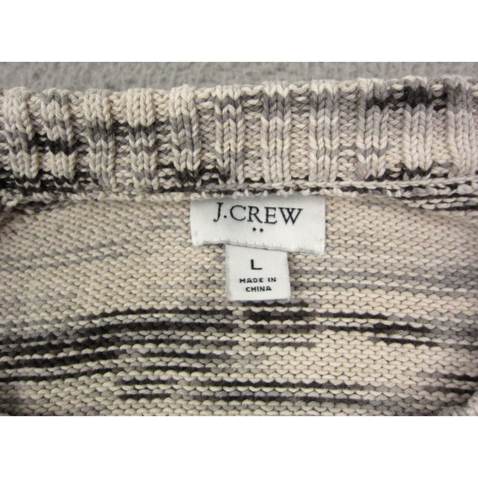 J.Crew J. Crew Sweater Womens Large Creme Knit Cotton Pullover Size L / US 10 / IT 46 - 3 Thumbnail
