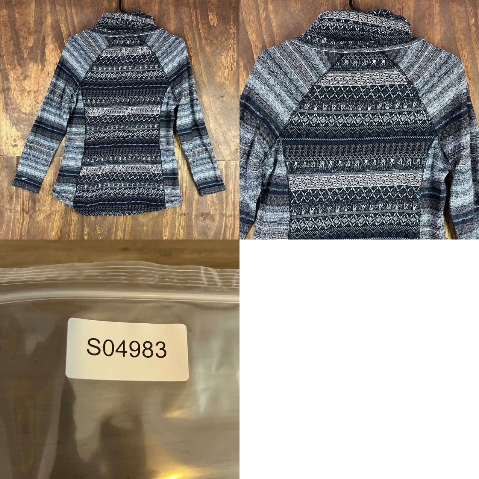 Vintage Woolrich Womens Sweater Gray Tribal Cowl Neck Pullover Medium Size M / US 6-8 / IT 42-44 - 9 Thumbnail