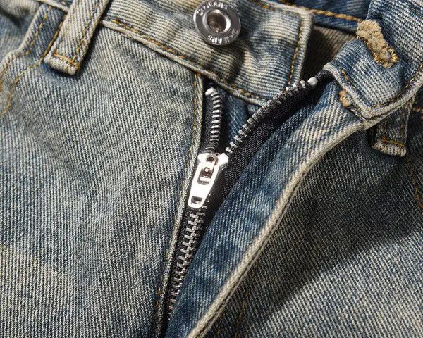 VIBE High street men's washed slim fit flared zipper jeans y2k Size US 32 / EU 48 - 4 Thumbnail