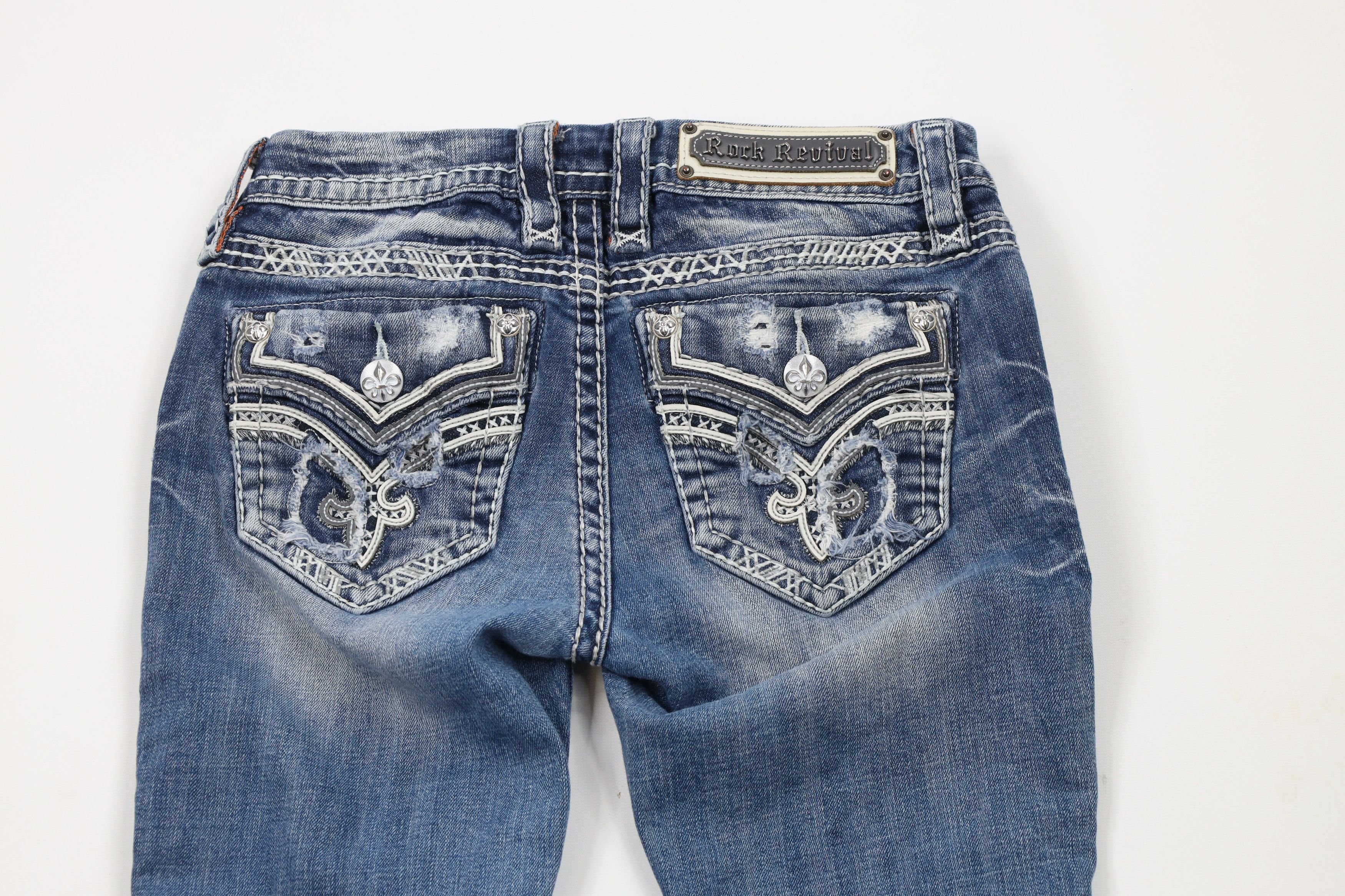 Rock Revival × Vintage Rock Revival Stitch Donna Mid Rise Bootcut Denim Jeans AS IS Size 26" / US 2 / IT 38 - 12 Thumbnail