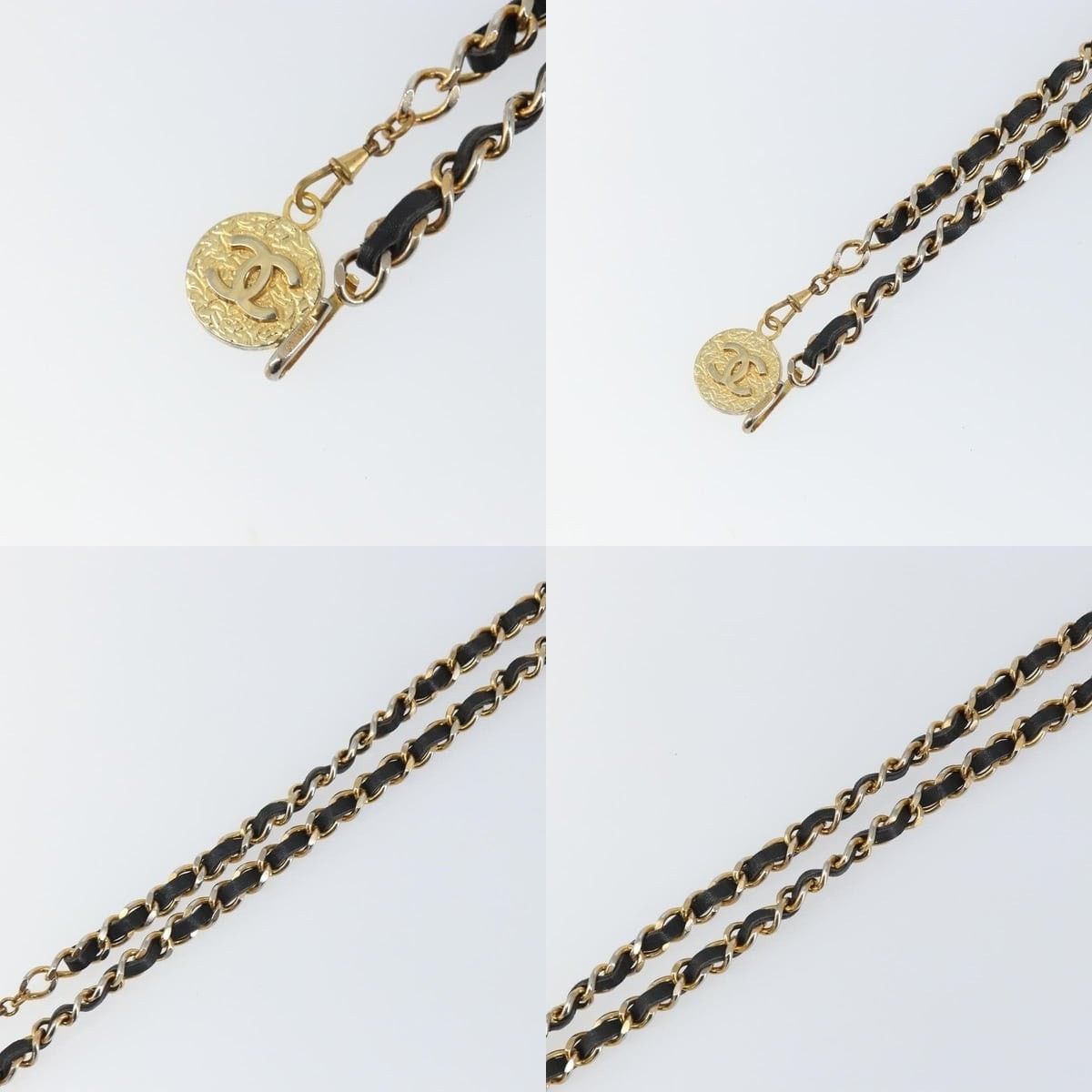 Chanel Chanel Chain Belt Metal Black Gold CC Size ONE SIZE - 3 Thumbnail